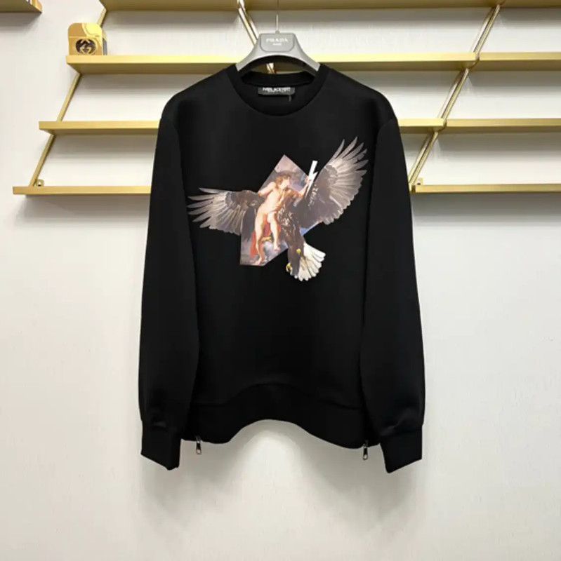 Neil Barrett Neil Barrett Black Long Sleeve Sweatshirt 0089 Size US XL / EU 56 / 4 - 1 Thumbnail