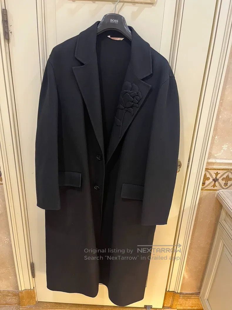 Valentino Valentino Black flower wool coat Size M / US 6-8 / IT 42-44 - 2 Thumbnail
