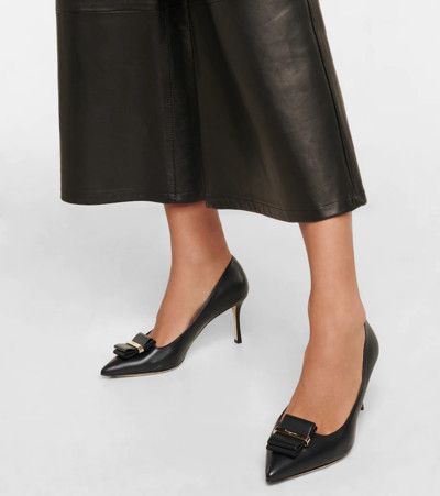 Salvatore Ferragamo o1s1rm0724 Zeri New Leather Pumps in Black Size US 5.5 / IT 35.5 - 4 Thumbnail