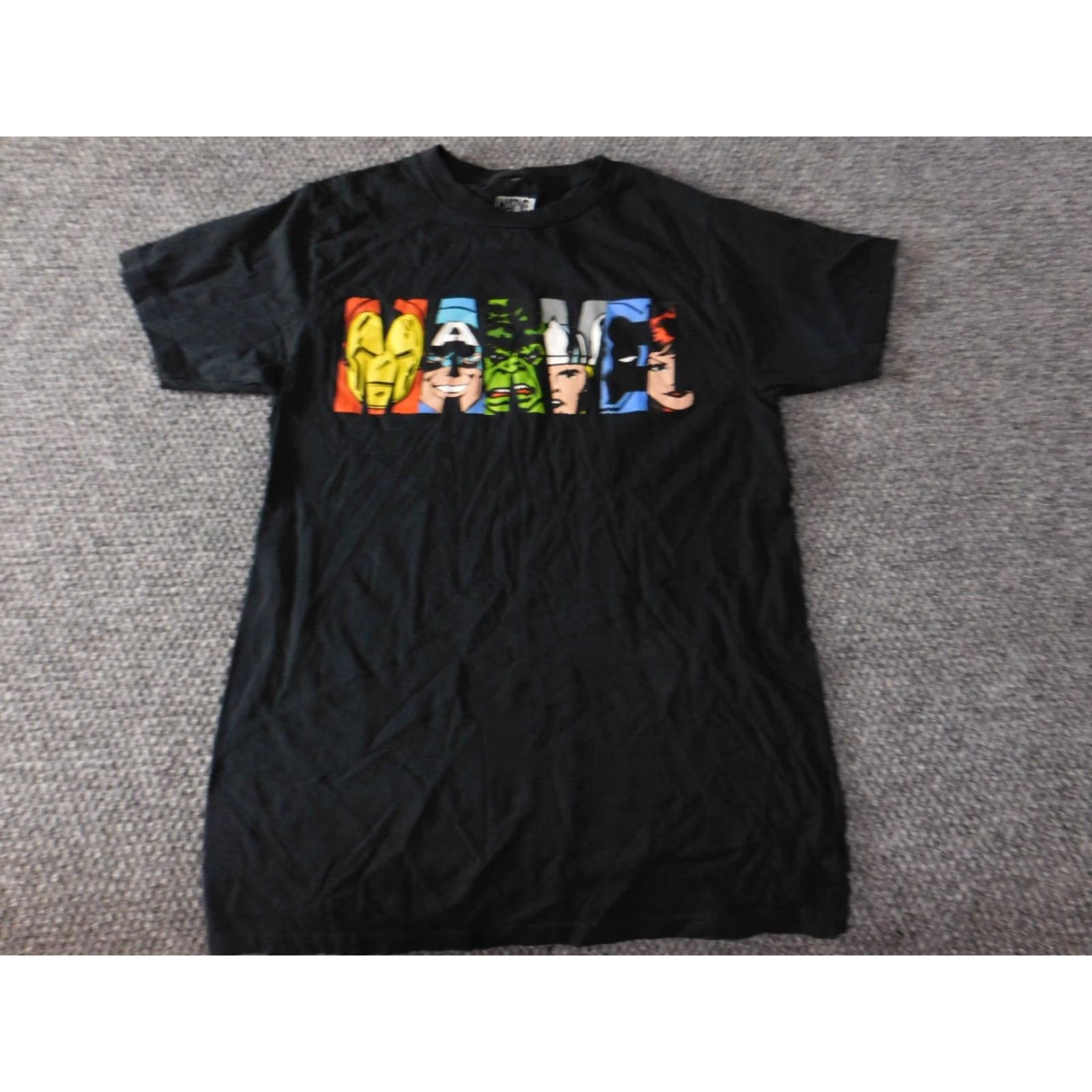 Vintage Marvel Mens Shirt Small Black Heroes Graphic Comics T-Shirt Crew Neck Short Sleeve Cotton Blend Polyester Logo Regular Size S Black Mens $ Size US S / EU 44-46 / 1 - 2 Thumbnail