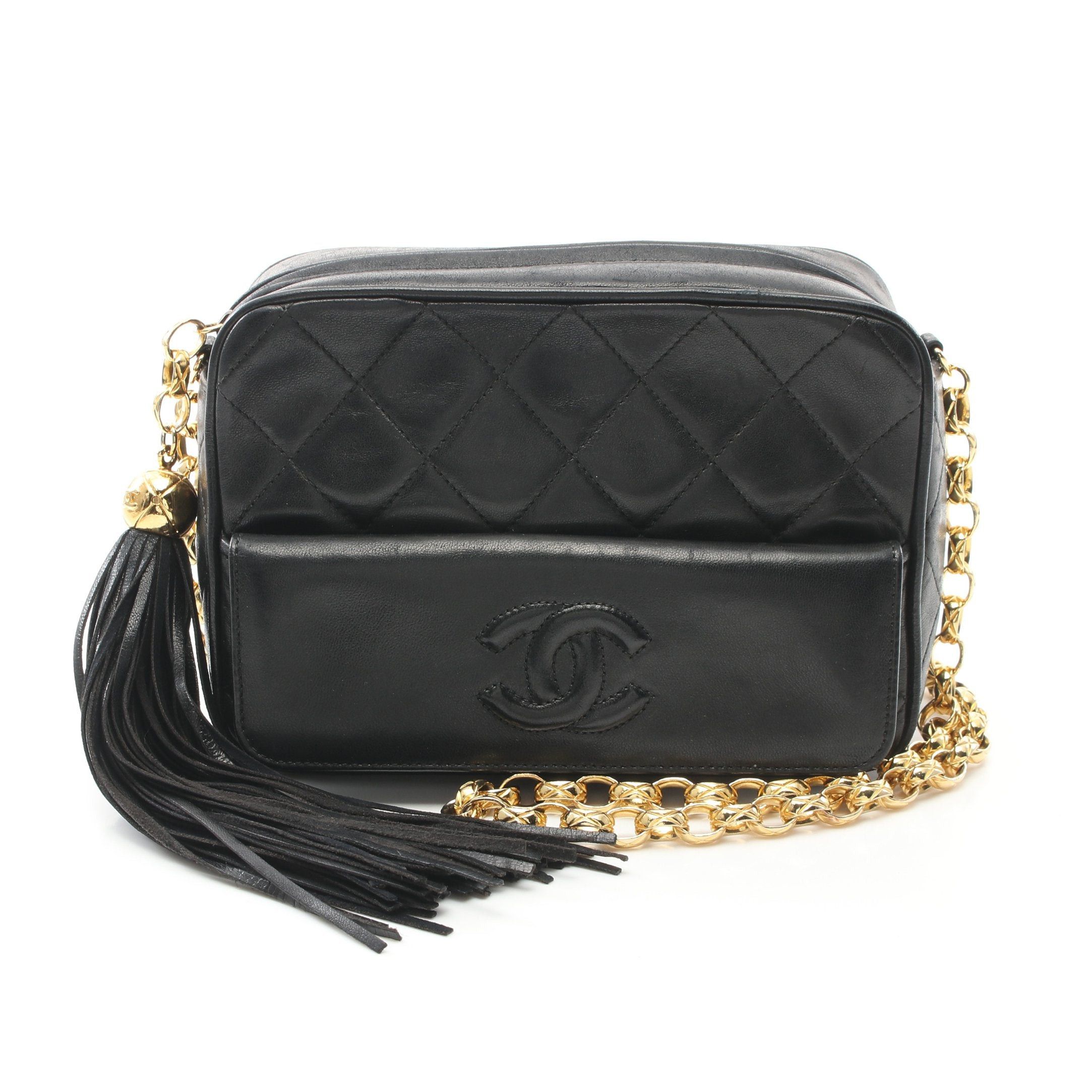 Chanel Chanel Matelasse Chain Shoulder Bag Lambskin Black Gold Hardware Size ONE SIZE - 1 Thumbnail