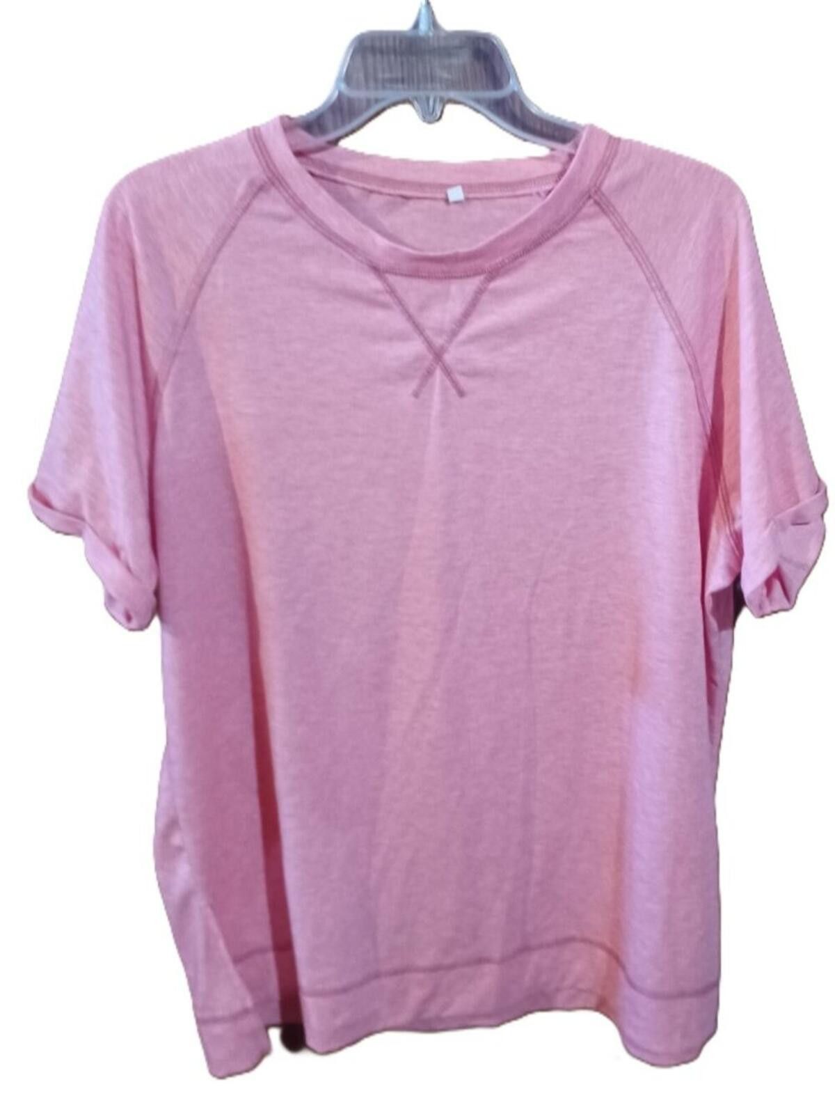 The Unbranded Brand Pink Pullover Top Raglan Sleeves Size XXL / US 16-18 / IT 52-54 - 2 Thumbnail