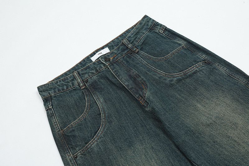 Jean American street men's blue loose casual straight leg jeans Size US 32 / EU 48 - 3 Thumbnail