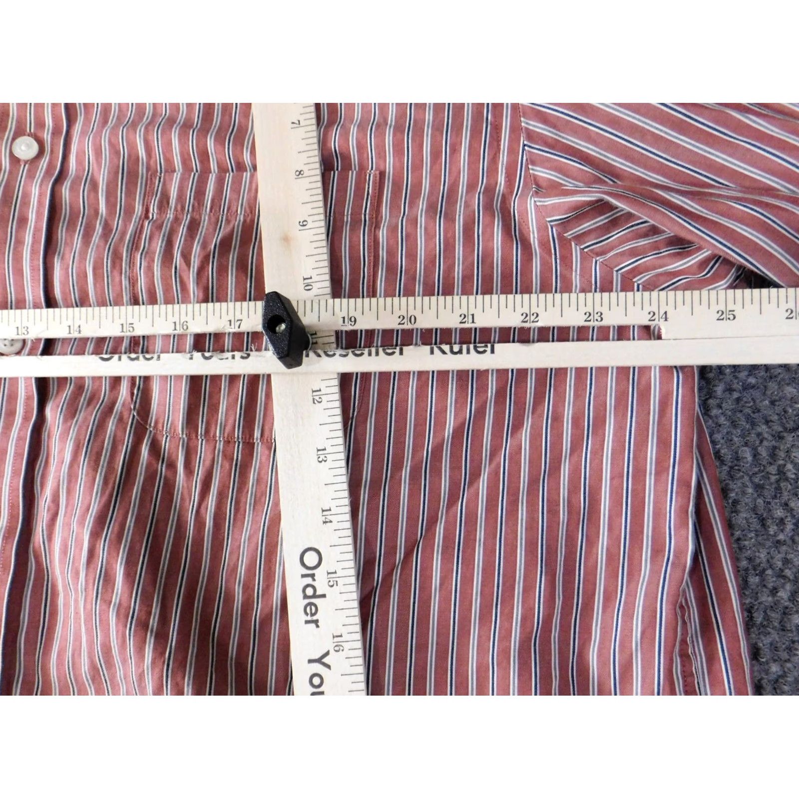 Cremieux Daniel Cremieux Shirt Button-Up XL Red Striped Knit Cotton Regular Mens Size US XL / EU 56 / 4 - 5 Thumbnail