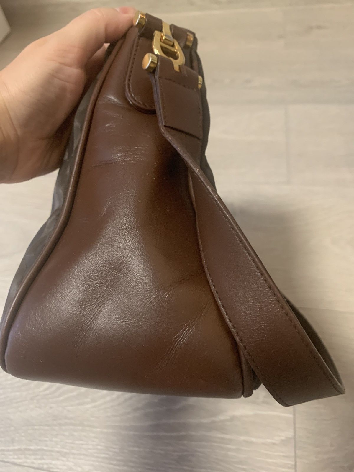 Aigner Aigner Handbag Brown Leather & fabric Size ONE SIZE - 3 Thumbnail