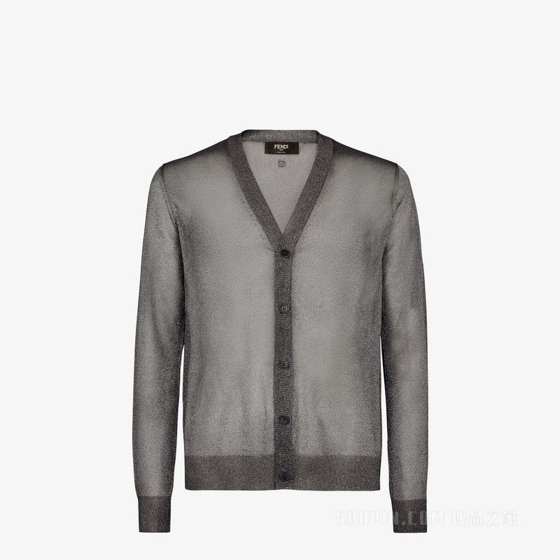 Fendi o1s1wg111125 Cardigan in Black/Silver Size US L / EU 52-54 / 3 - 1 Thumbnail
