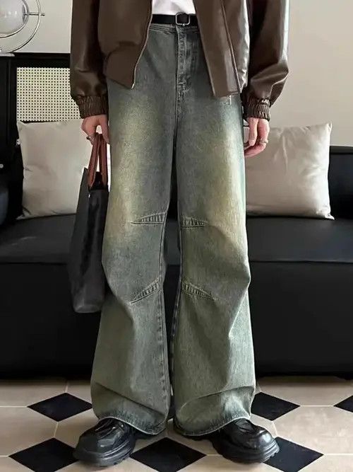 Jean Vintage washed distressed wide-leg jeans Size US 34 / EU 50 - 4 Thumbnail