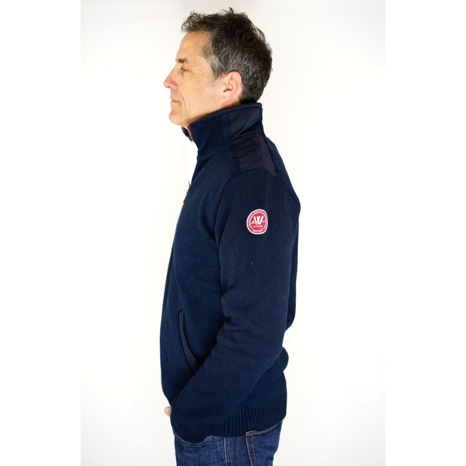 Vintage Holebrook Sweden Gregor 1/4 Zip Windproof Cotton Sweater Lined Navy Mens XL Size US XL / EU 56 / 4 - 8 Thumbnail