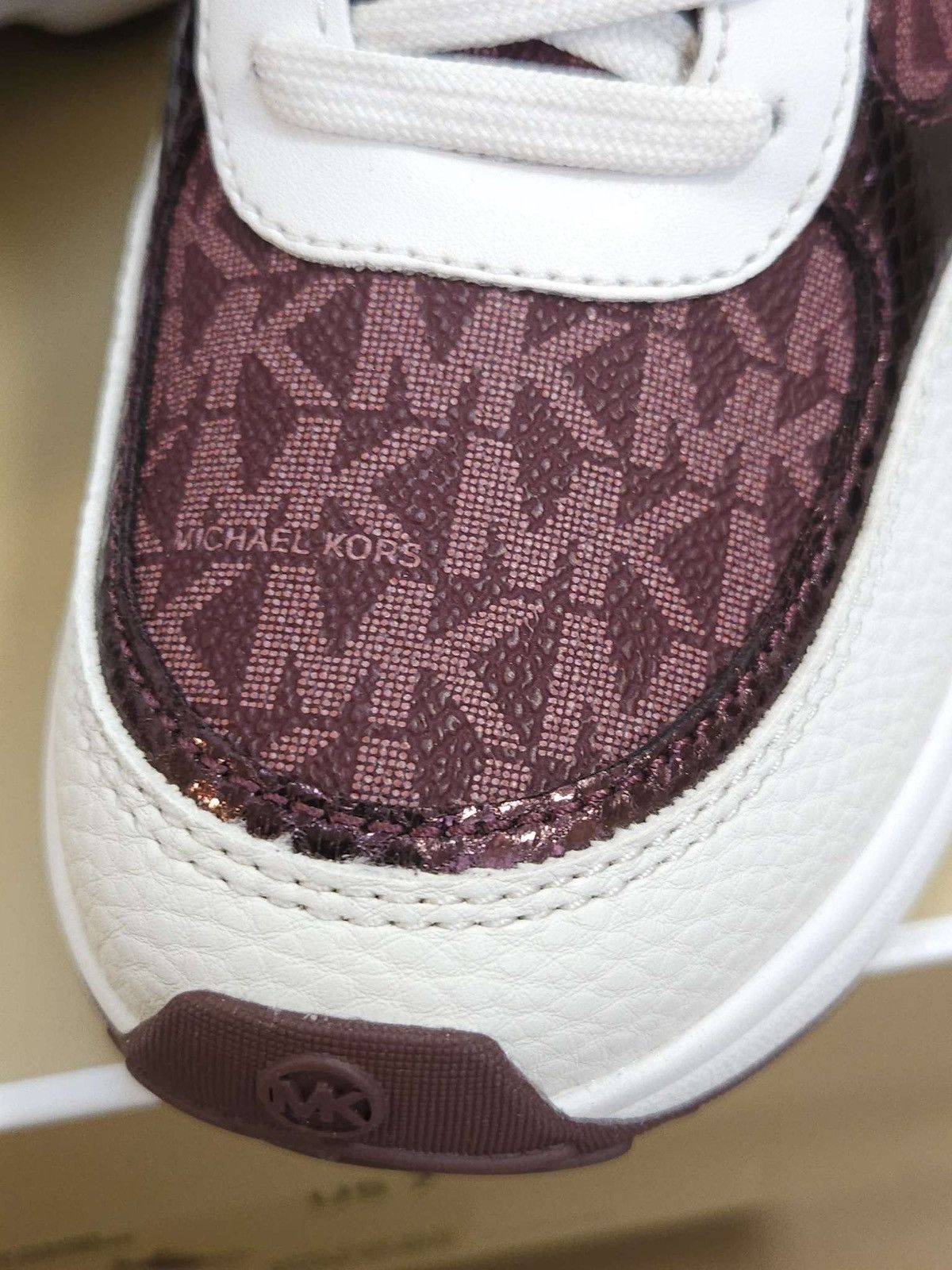 Michael Kors Katrina Signature Logo & Metallic Lizard Embossed Trainer MK Size US 7 / IT 37 - 14 Thumbnail