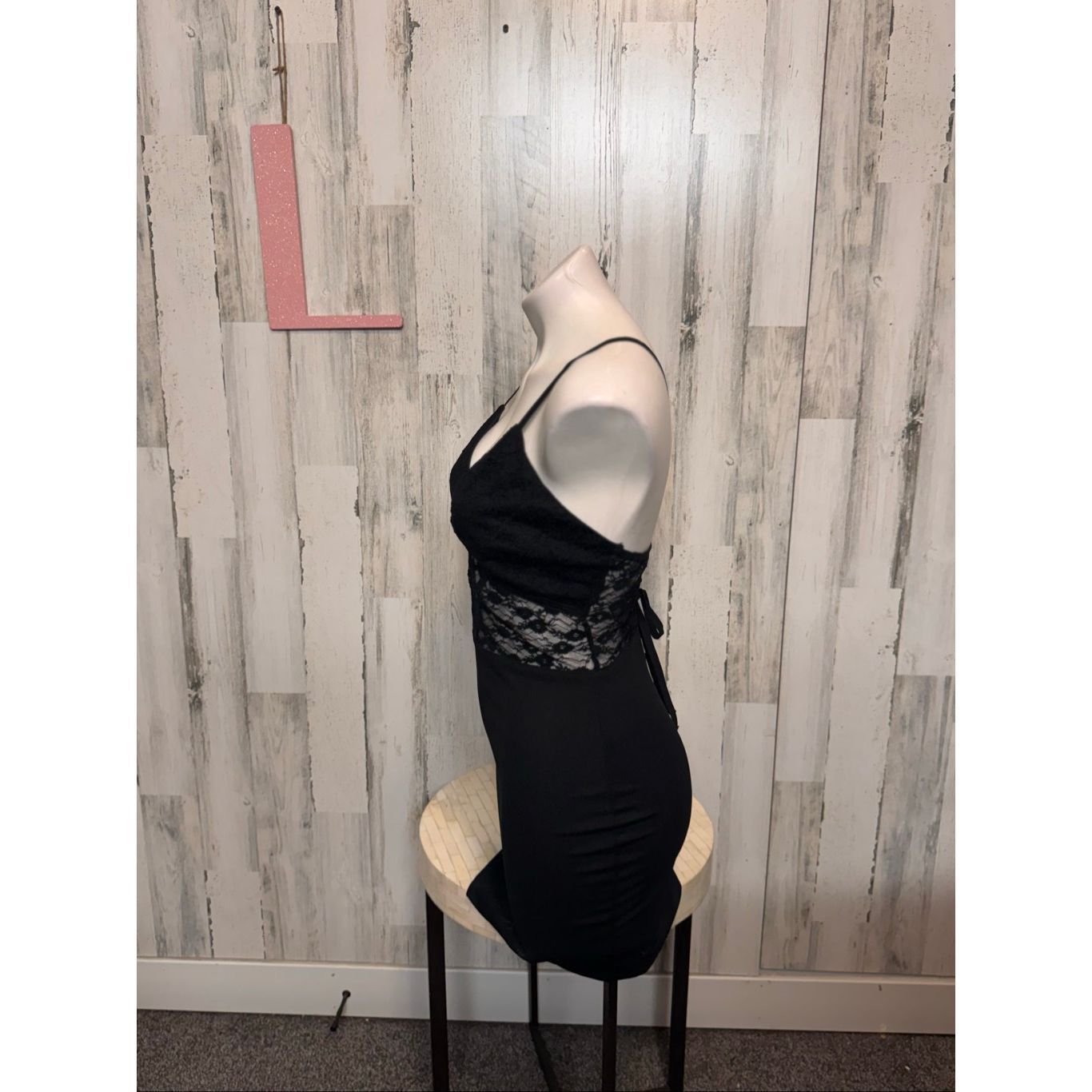 Other Windsor Black Lace Corset Bodycon Mini Dress Size Large L NW Size L / US 10 / IT 46 - 2 Thumbnail