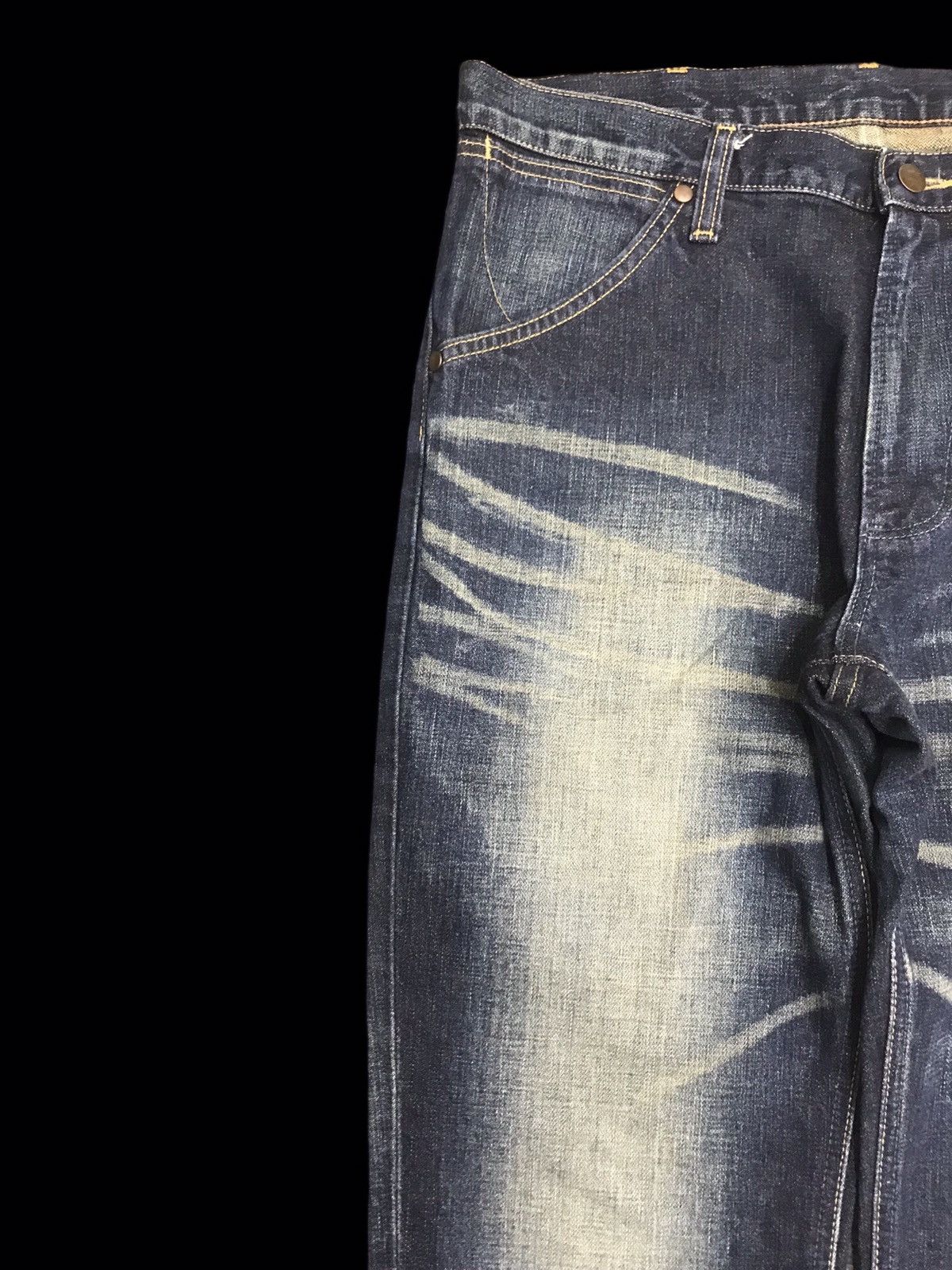 Vintage × Wrangler 💥Wrangler Stunning Stylish Rusty Wash Faded Denim F146 Size US 34 / EU 50 - 4 Thumbnail