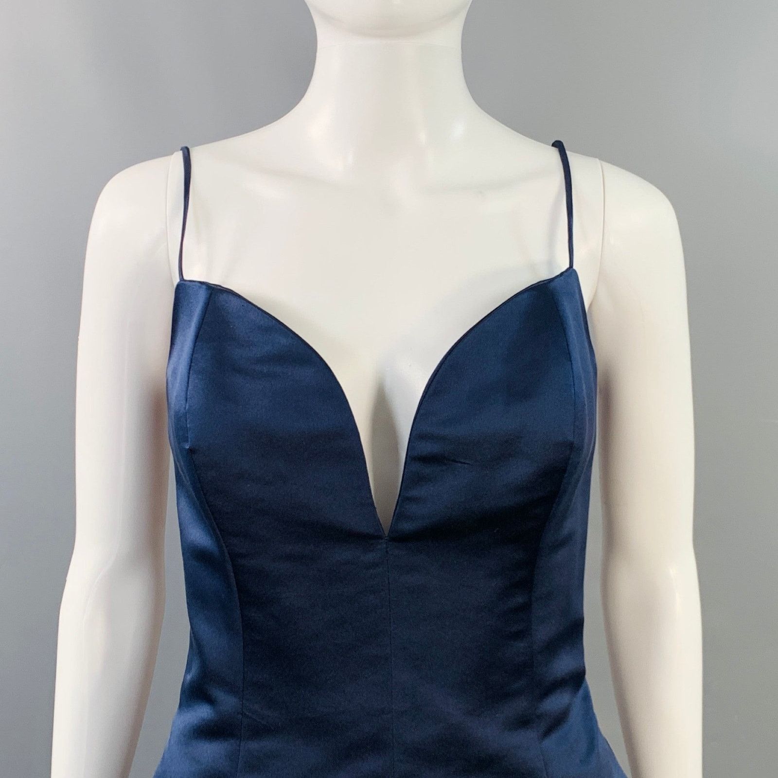 Other DONALD DEA Navy Taffeta Knee Length Cocktail Dress Size M / US 6-8 / IT 42-44 - 2 Thumbnail