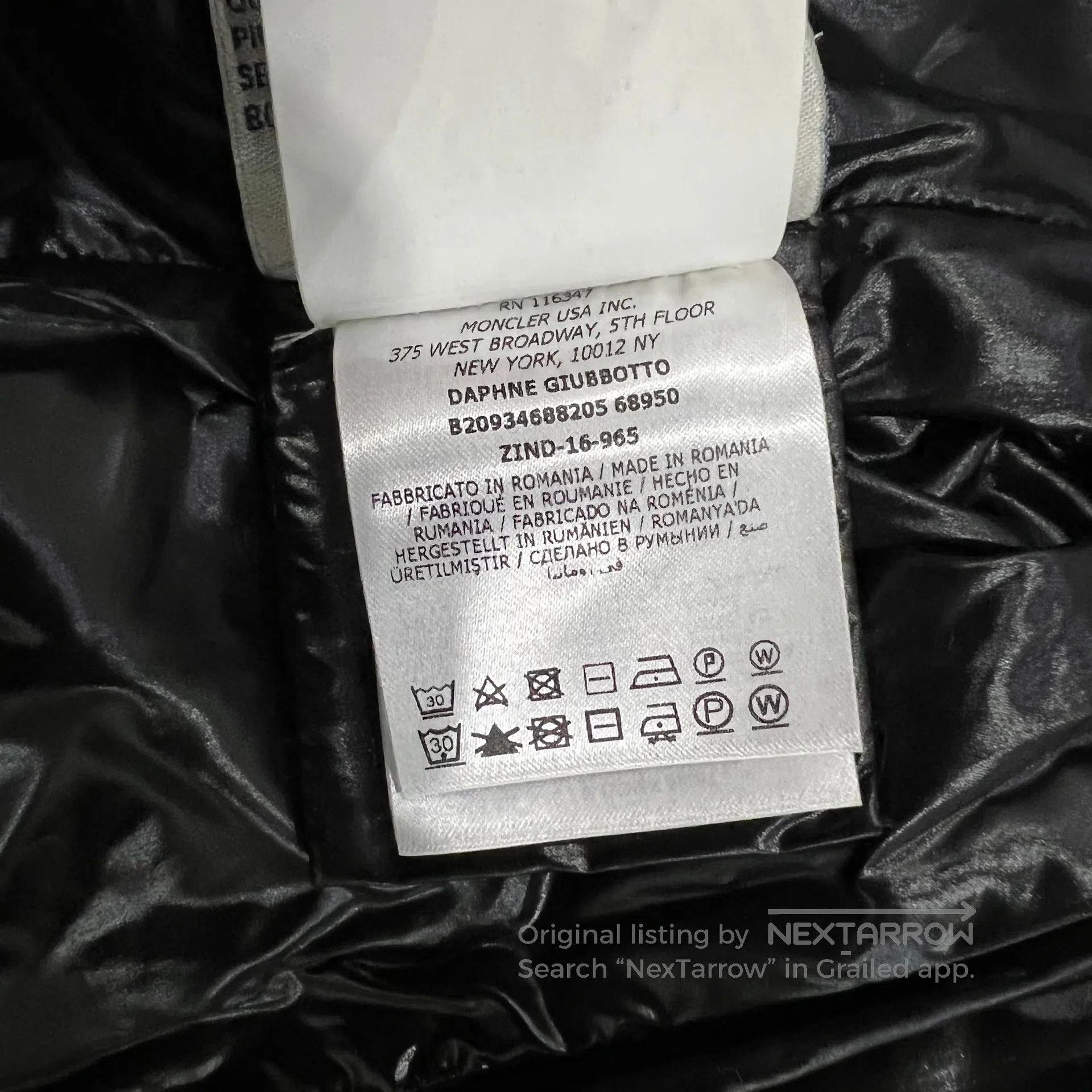 Moncler Moncler size 2 Daphne sleeve tag logo; black, fitted down j Size M / US 6-8 / IT 42-44 - 8 Thumbnail
