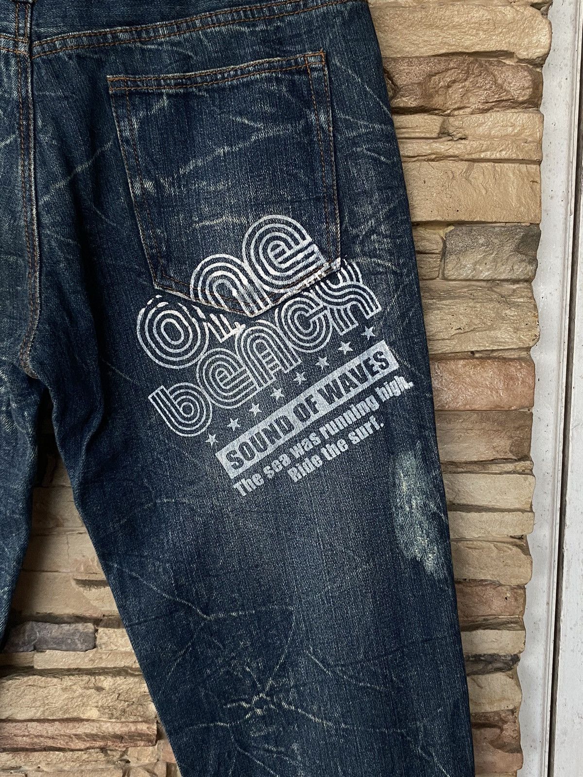 Japanese Brand Rare Flare Patchwork The Highest Hill Distressed Jeans Size US 33 - 19 Thumbnail