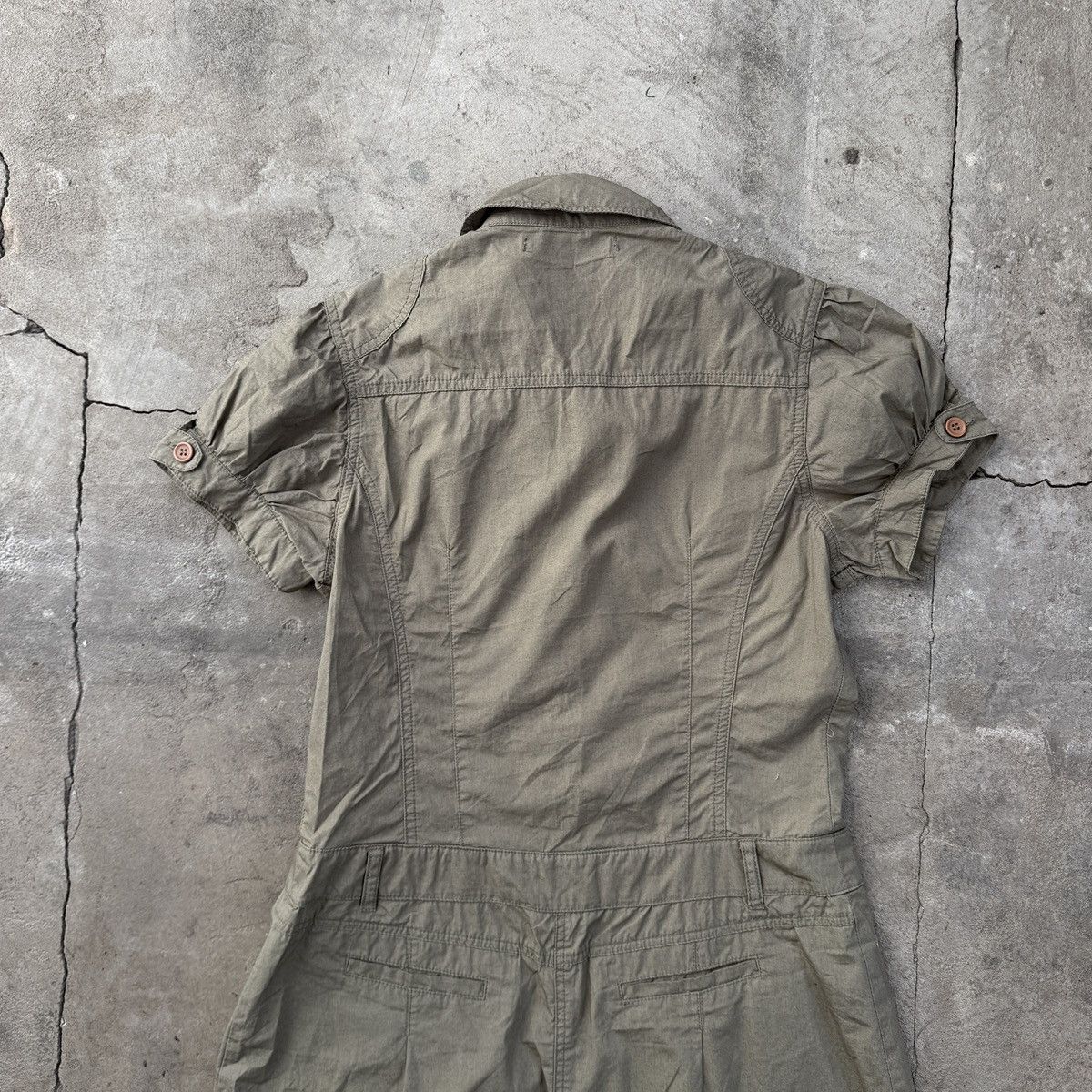 Japanese Brand 00's Xanaka japanese Khaki Midi Dress Multipocket Size M / US 6-8 / IT 42-44 - 4 Thumbnail
