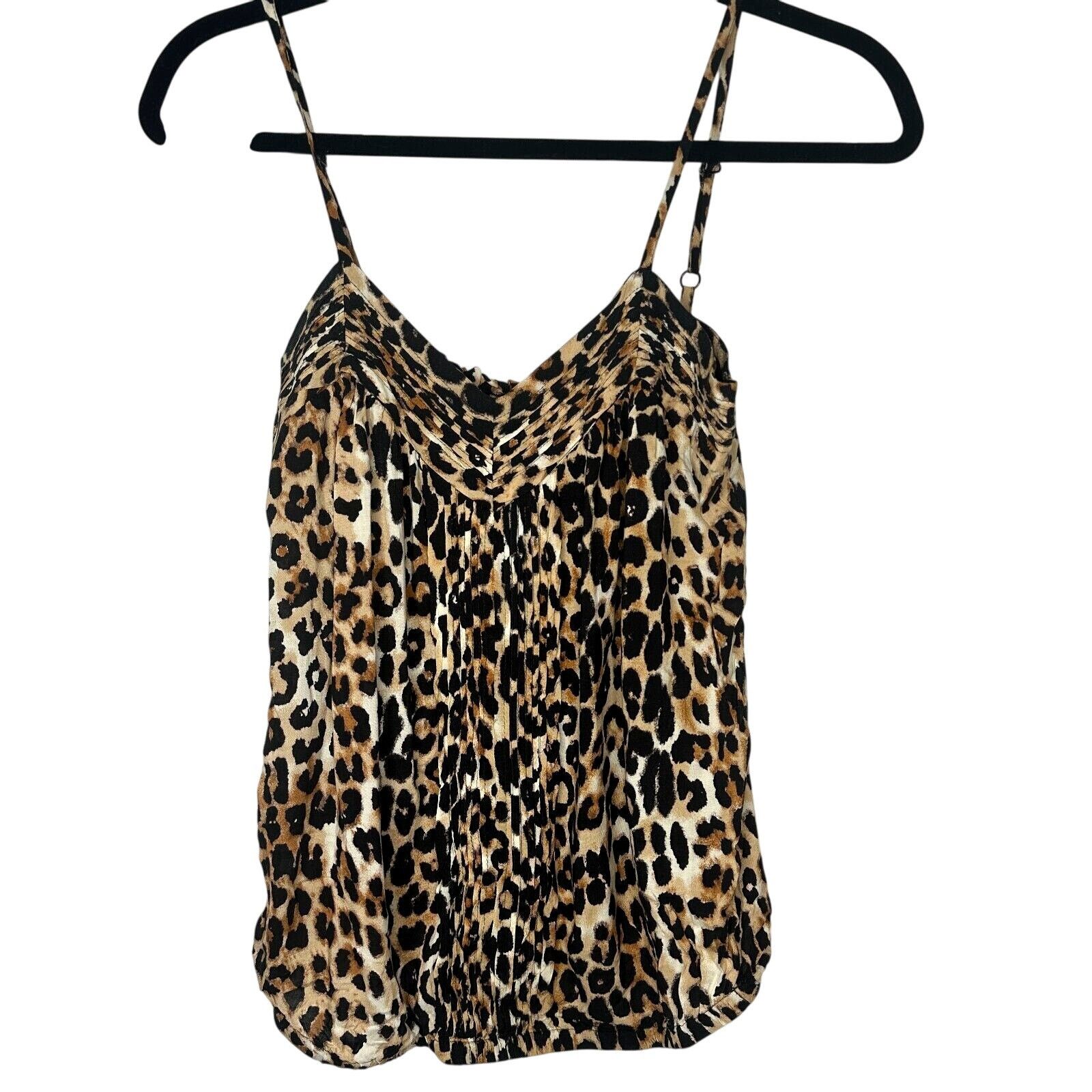 Express Express Cheetah Cami Top Ruched Elastic Waist Hem Small Size S / US 4 / IT 40 - 1 Thumbnail