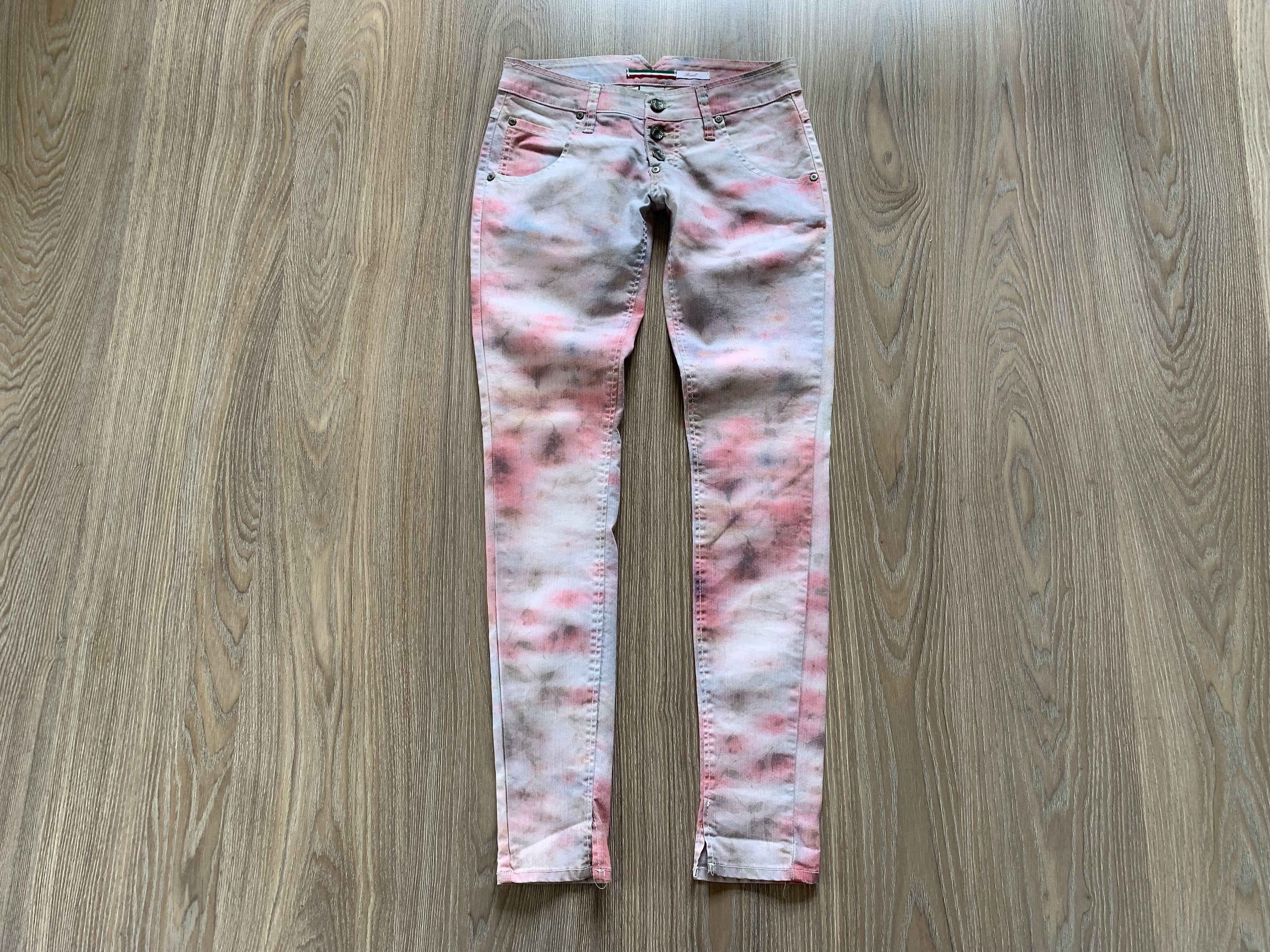 Designer × Vintage Please Women's Printed Tie Dye Skinny Jeans Size 27" / US 4 / IT 40 - 2 Thumbnail