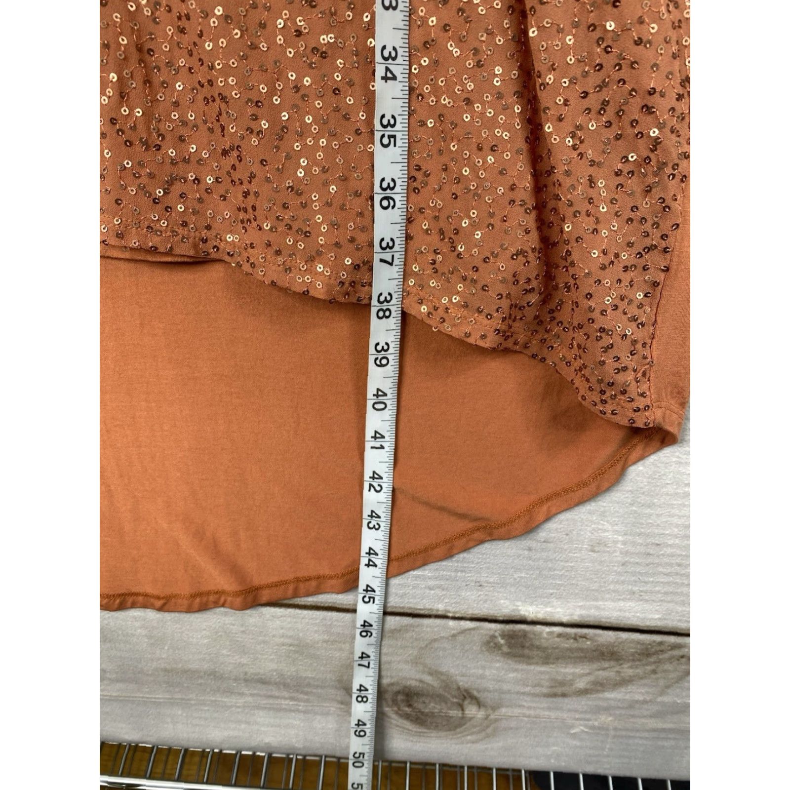 Soft Surroundings Soft Surroundings Dress Shirt Dress M Orange Sequin Beaded Embroidered Short Slv V-Neck Casual Beach Vacation romantic Womens Size 32" / US 10 / IT 46 - 6 Thumbnail