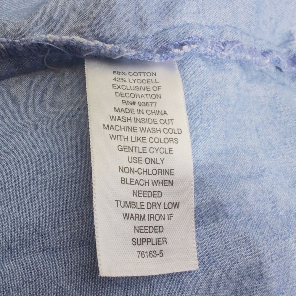 Designer Ana Sz S Off The Shoulder Blue Denim Floral Embroidered Wom Size S / US 4 / IT 40 - 5 Thumbnail