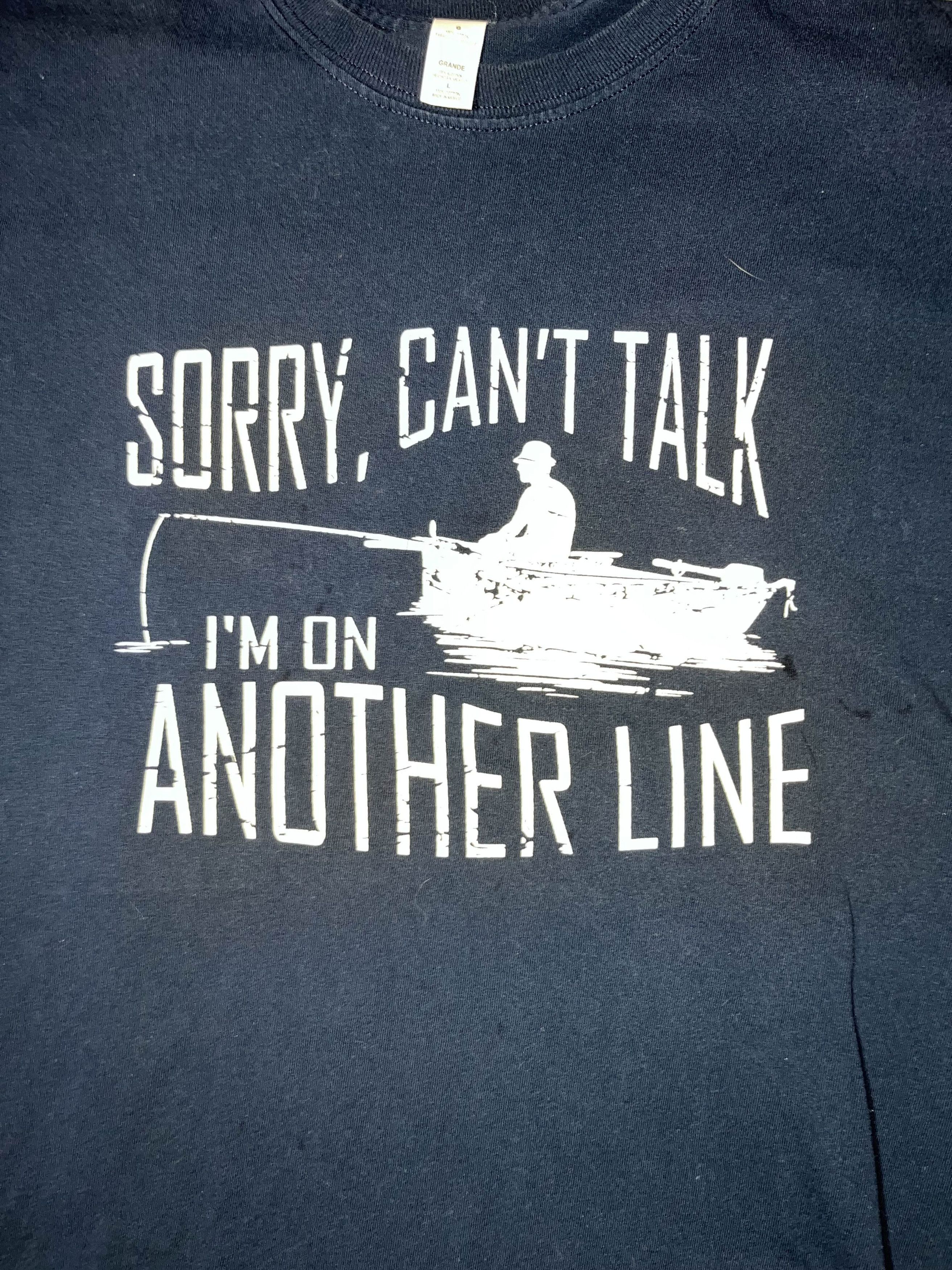 Vintage Vintage Y2K Sorry, Can't Talk I'm On Another Line Shirt Size US L / EU 52-54 / 3 - 3 Thumbnail