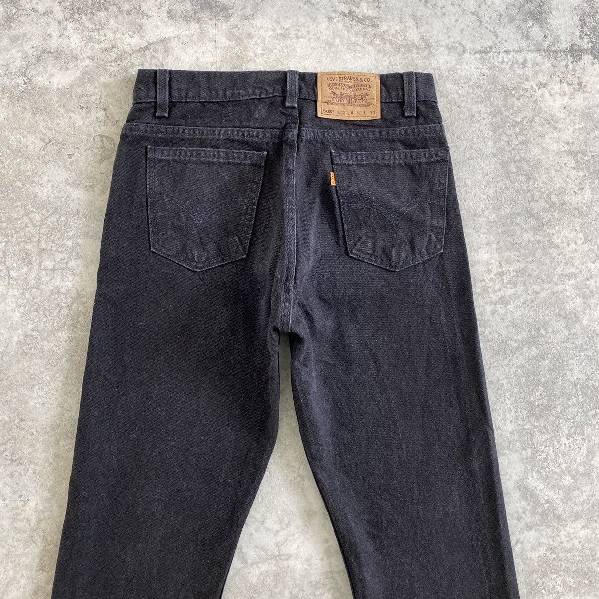 Levi's VTG 1995 Levis 505 Orange Tab Straight Leg Black Denim Size US 31 - 15 Thumbnail