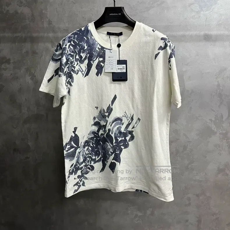 Louis Vuitton Louis Vuitton White Plant Floral Embroidered Crew Neck Sho Size US M / EU 48-50 / 2 - 1 Thumbnail