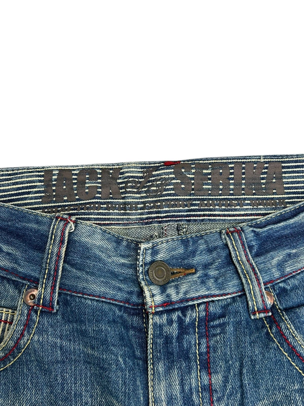Japanese Brand Jack Serika Japan Denim Light Wash Mud Clawn Distressed Size US 31 - 13 Thumbnail