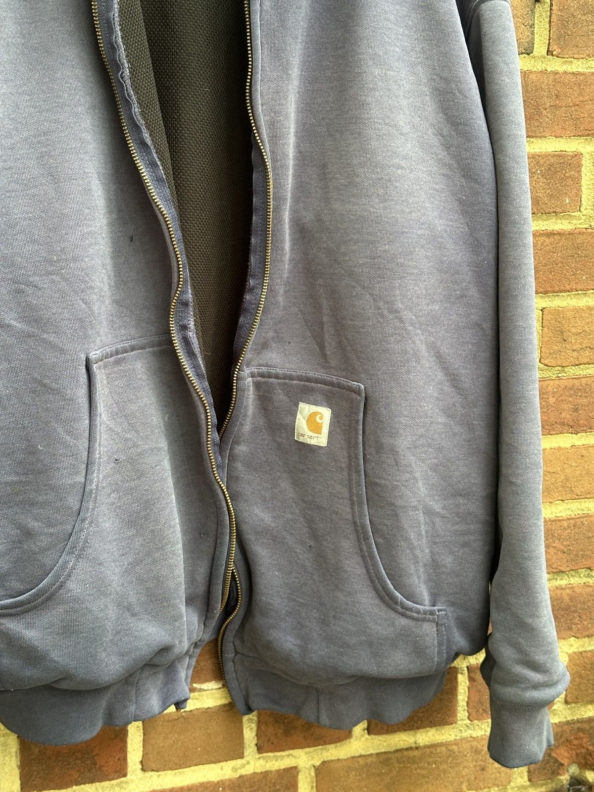 Carhartt Smoked Sunfaded Carhartt 90s Thermal Lined Zip Up Hoodie Size US L / EU 52-54 / 3 - 7 Thumbnail