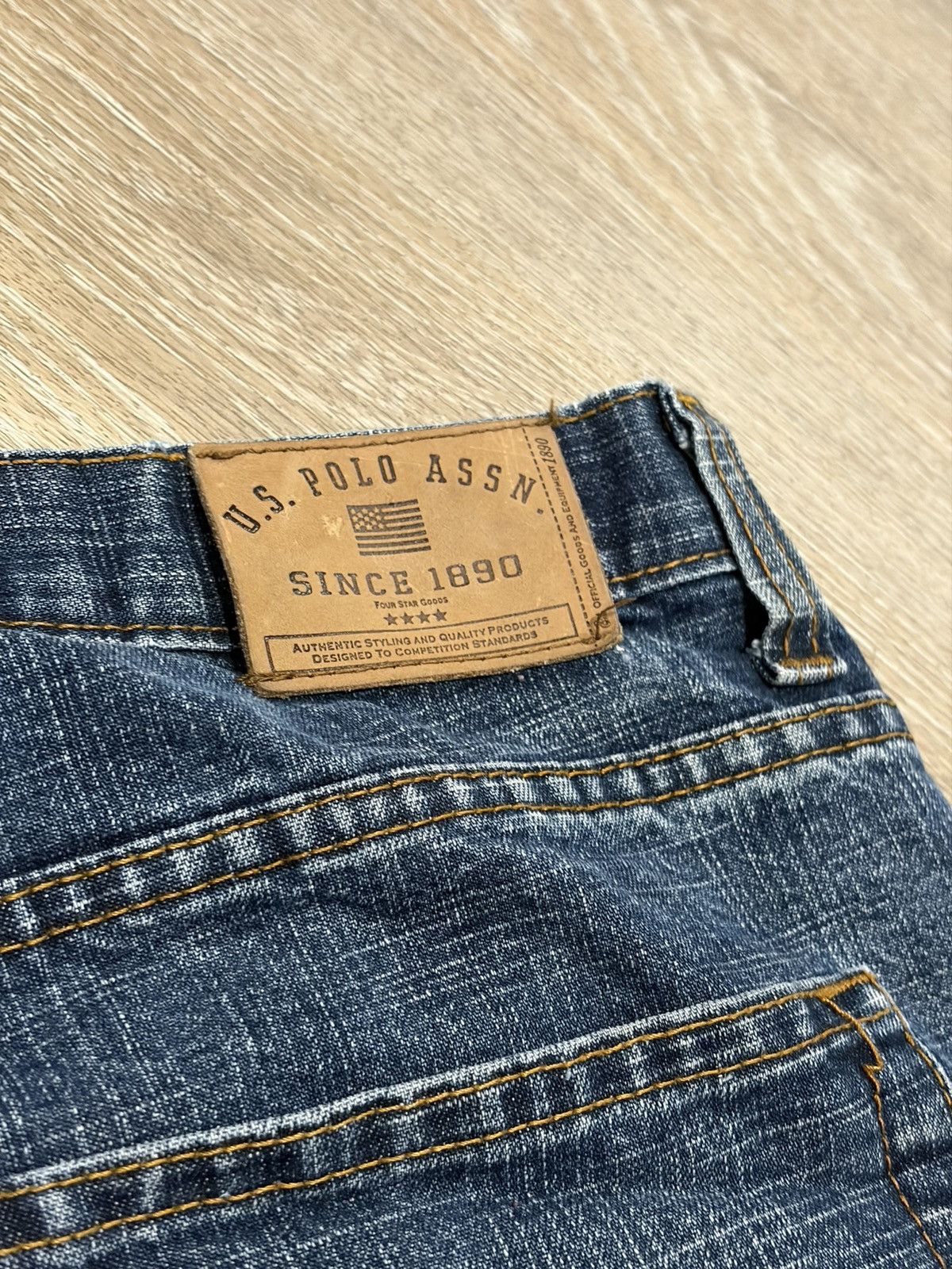 U.S. Polo Assn. U.S. Polo Assn Jeans Mens Straight Embroidered Flag Wide Leg Size US 38 / EU 54 - 6 Thumbnail