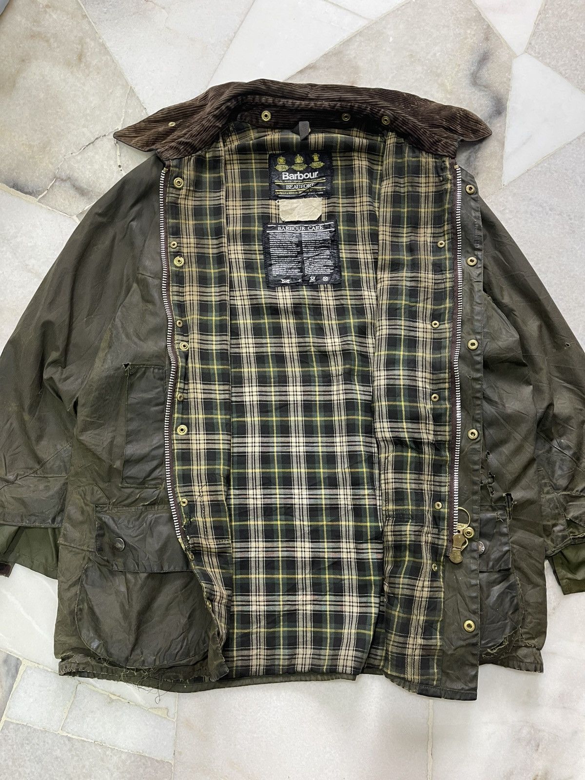 Barbour Distresssed Barbour Wax Jacket Size US L / EU 52-54 / 3 - 14 Thumbnail