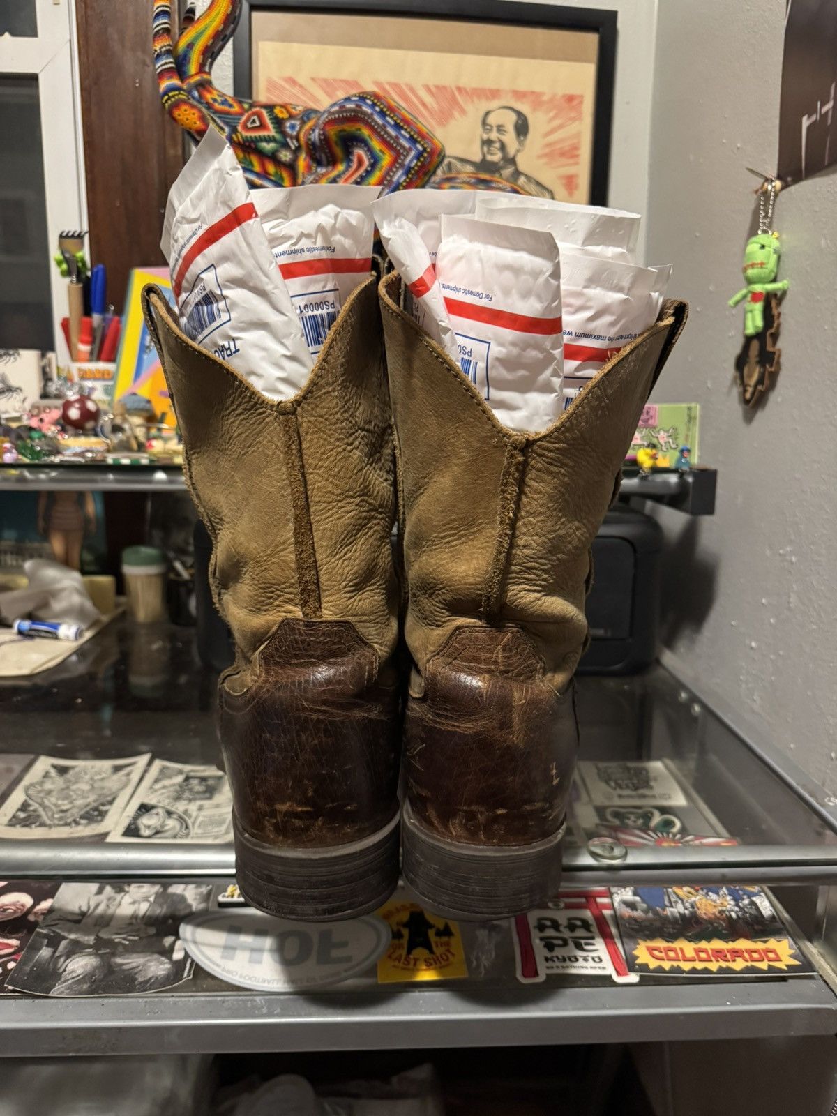 Ariat Ariat Two Tone Brown Soft Leather Cowboy Boots Sz 13 EE Size US 13 / EU 46 - 7 Thumbnail