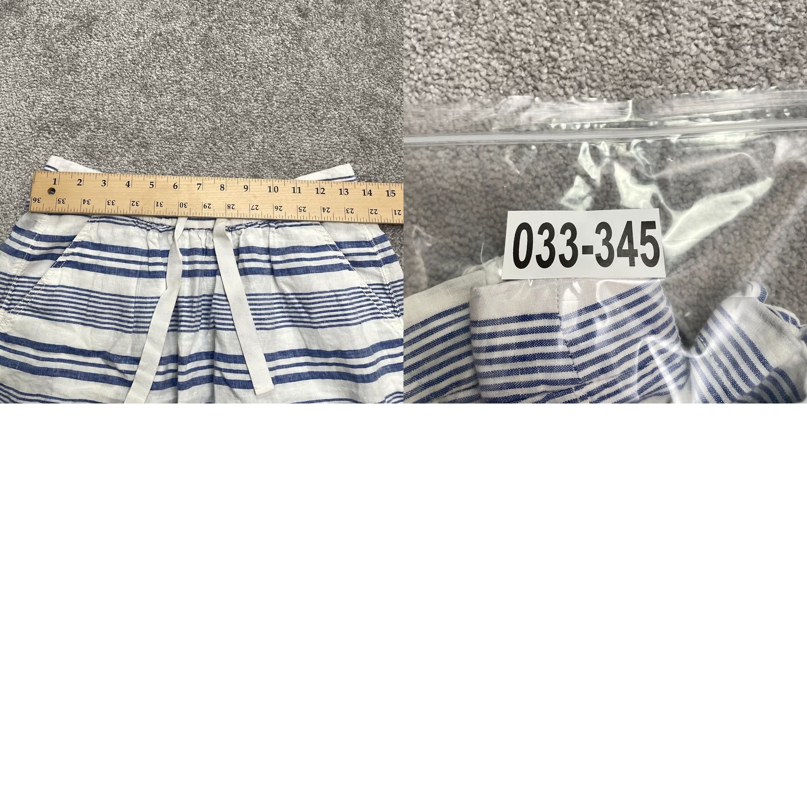 J.Crew J.CREW Mini Skirt Womens 00 Blue White Striped Linen Blend Elastic Casual Size 24" / US 00 / IT 34 - 8 Thumbnail