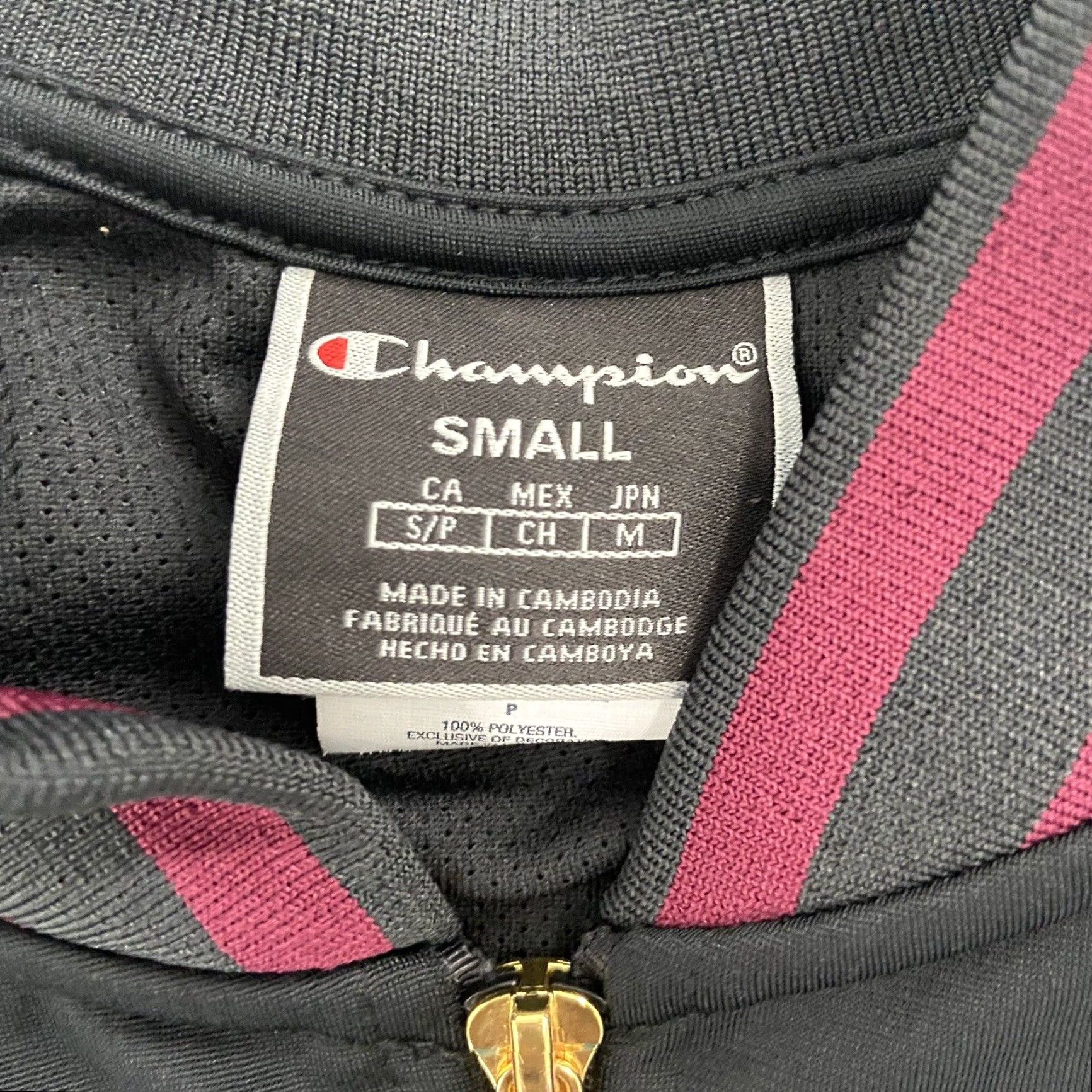 Champion Champion Jacket Womens Small Black Floral Full Zip Logo Track Ladies S Size S / US 4 / IT 40 - 6 Thumbnail