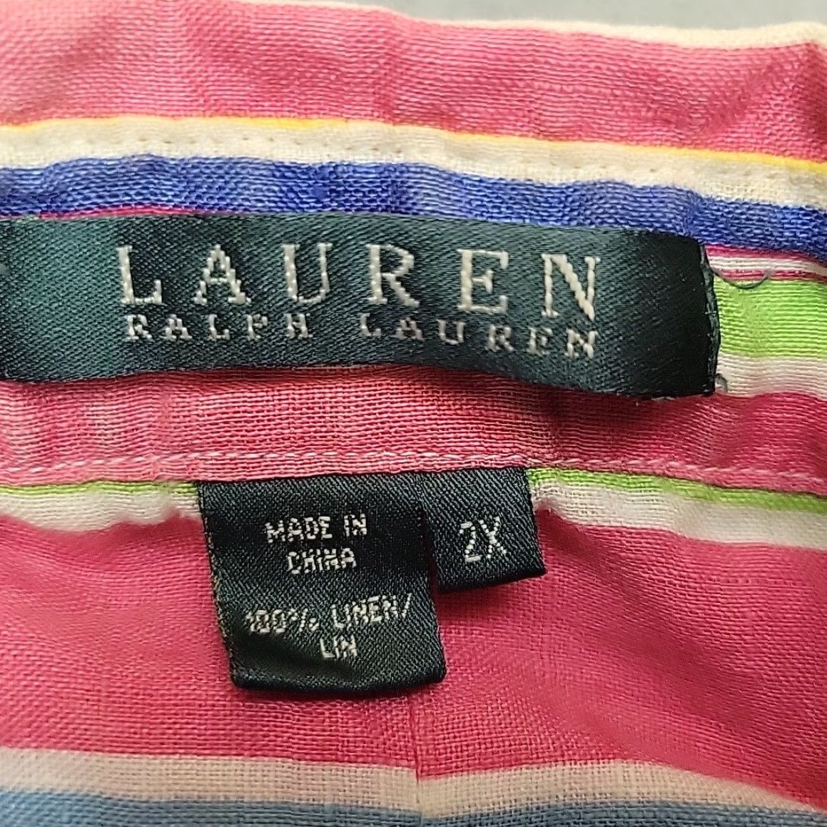 Ralph Lauren Lauren Ralph Lauren Shirt Womens 2X Multicolor Striped Casual Shirt Womens 2X Multicolor Striped Summer Comfort Casual Size XXL / US 16-18 / IT 52-54 - 3 Thumbnail