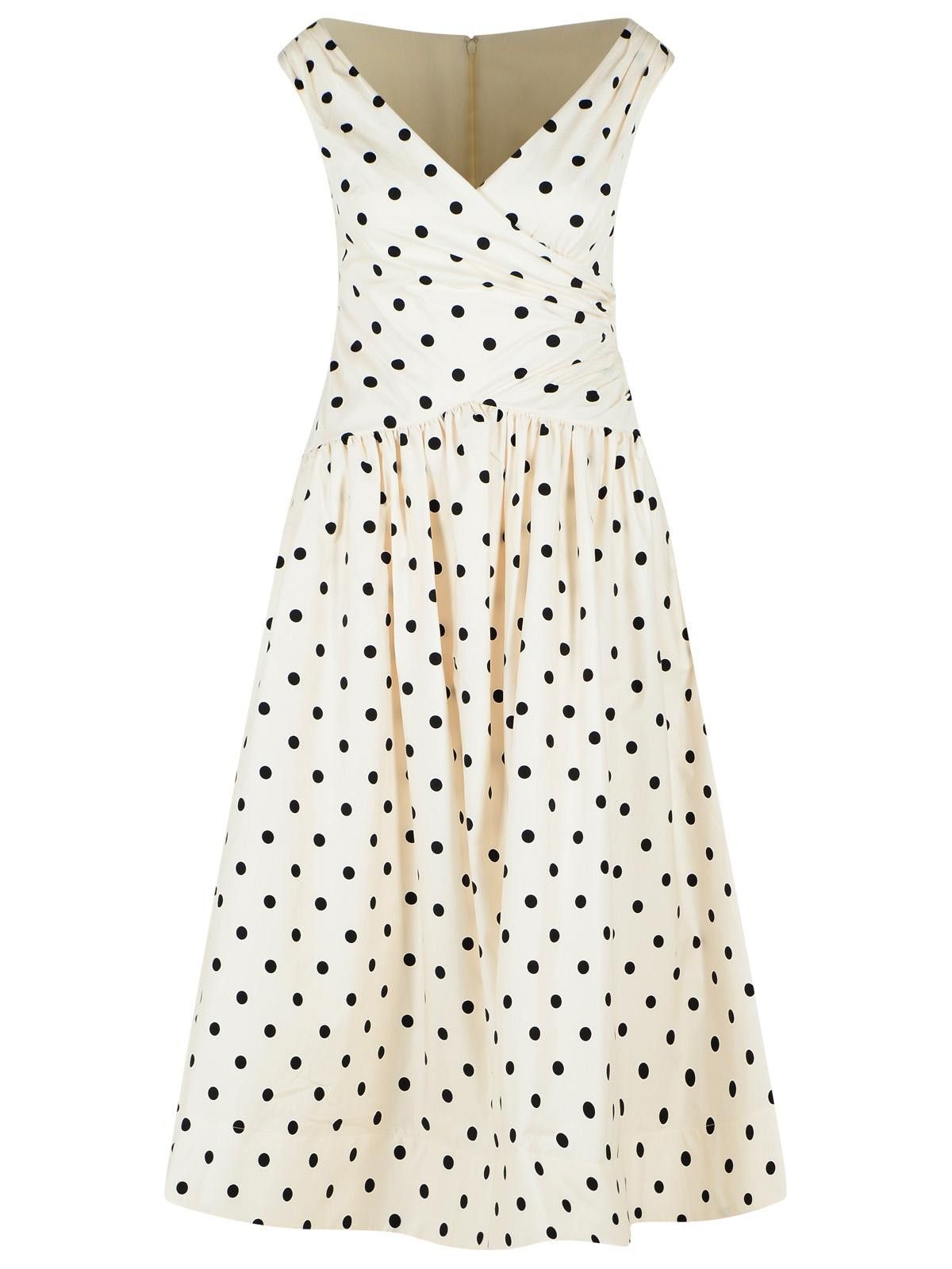 SELF PORTRAIT 'Polka Dot' Cream Cotton Dress