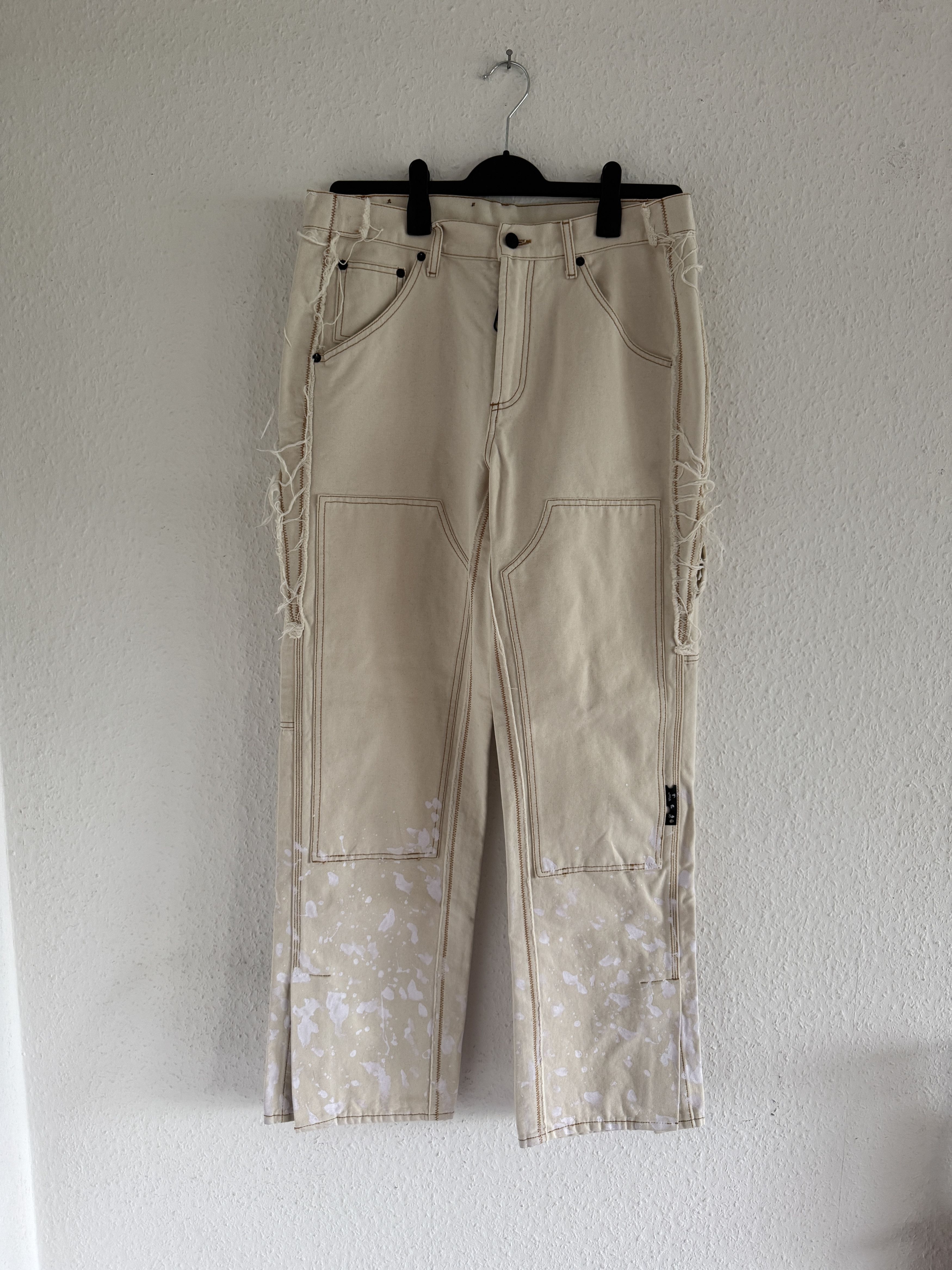 Off-White Beige Reconstructed Double Knee Carpenter Pants Size US 34 / EU 50 - 1 Thumbnail