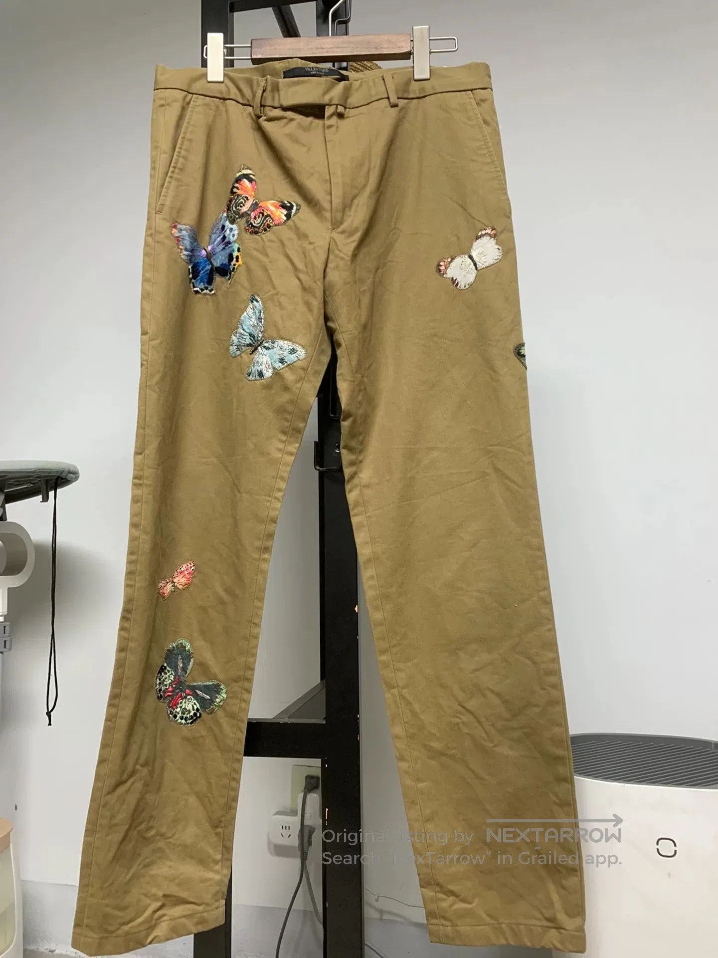 Valentino Valentino Butterfly Embroidered Men's Casual Pants. Size US 35 - 1 Thumbnail