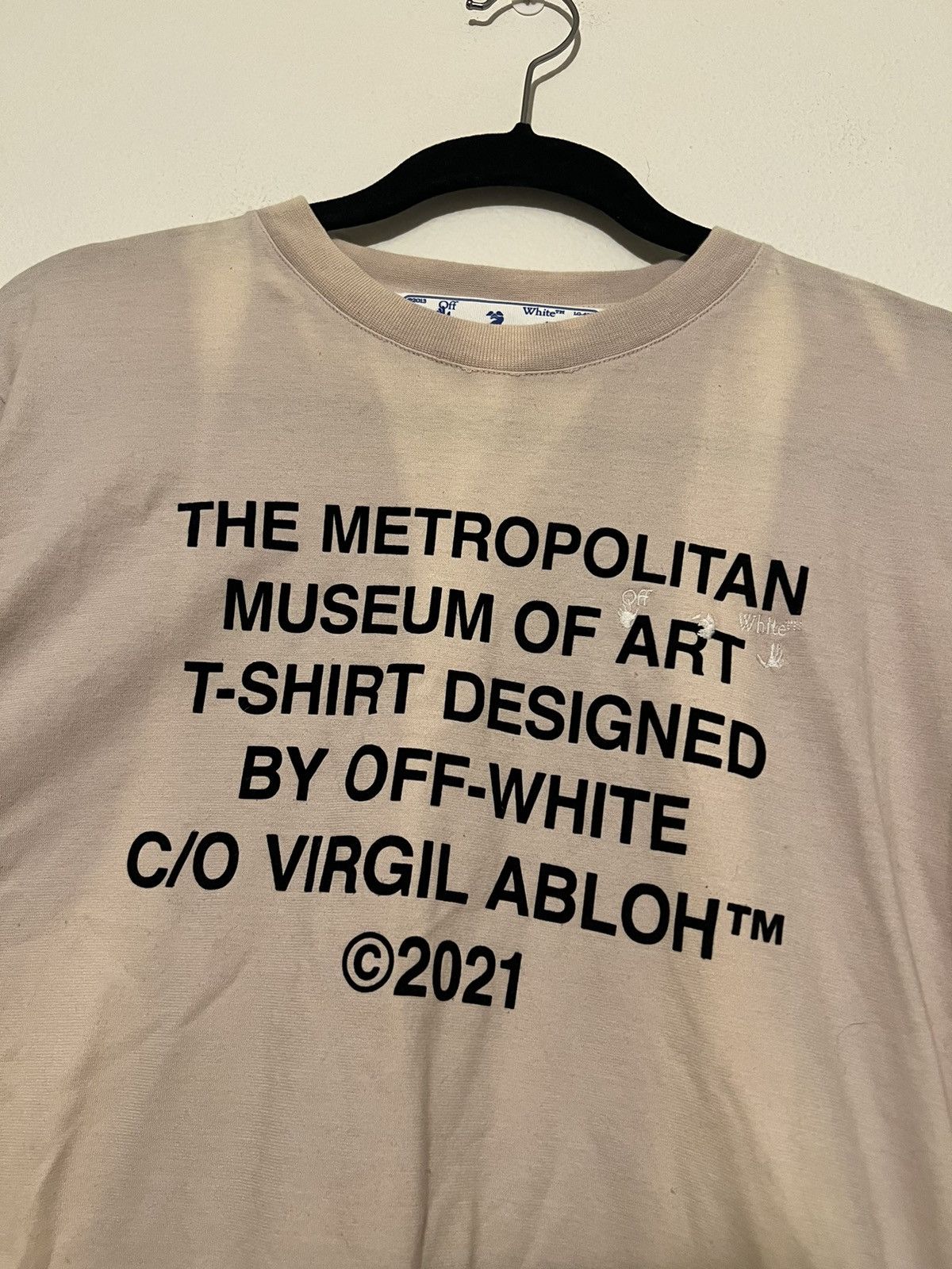 Off-White × Virgil Abloh Off-White x the MET washed casual S/S tee beige Size US M / EU 48-50 / 2 - 2 Thumbnail