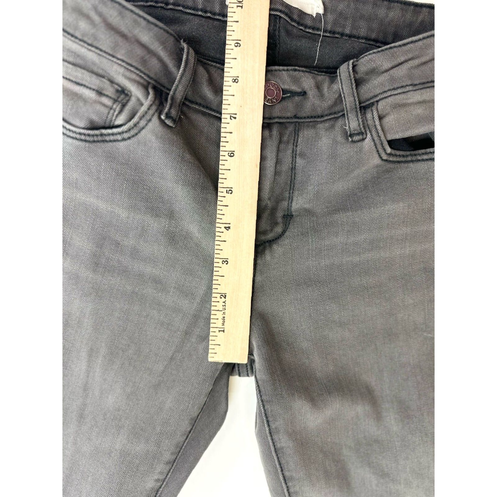 Vintage Hidden Jeans 28 Gray Skinny Mid Rise Zip Zipper Cotton Blend Denim 90s Bohemian Distressed Regular Women Jeans Style Slim Size 28" / US 6 / IT 42 - 8 Thumbnail