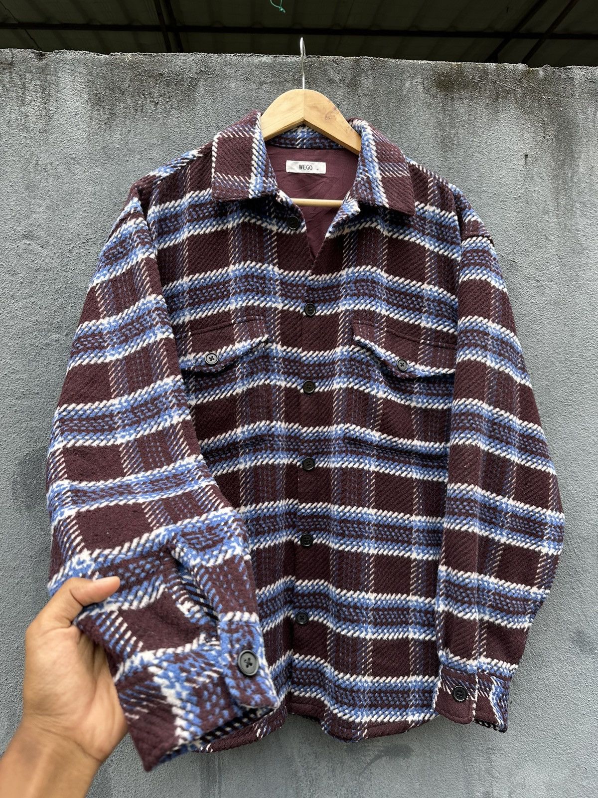 Japanese Brand 👹Wego Japan Wool Flannel Jacket Size US L / EU 52-54 / 3 - 7 Thumbnail
