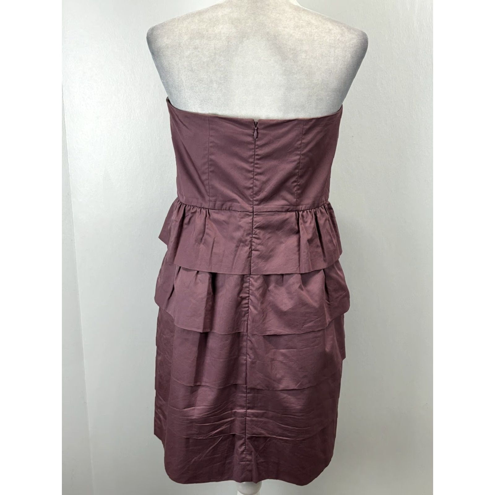 J.Crew J.CREW Strapless Tiered Cocktail Dress 8 Mauve Party Evening Size M / US 6-8 / IT 42-44 - 3 Thumbnail