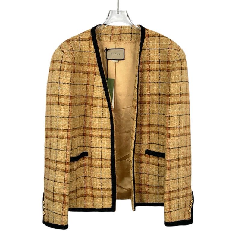 Gucci gucci orange plaid v-neck jacket coat-dmc Size US M / EU 48-50 / 2 - 1 Thumbnail