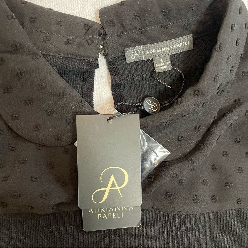 Adrianna Papell NWT New $89 Adrianna Papell Peter Pan Mesh Long Sleeve Blou Size S / US 4 / IT 40 - 8 Thumbnail