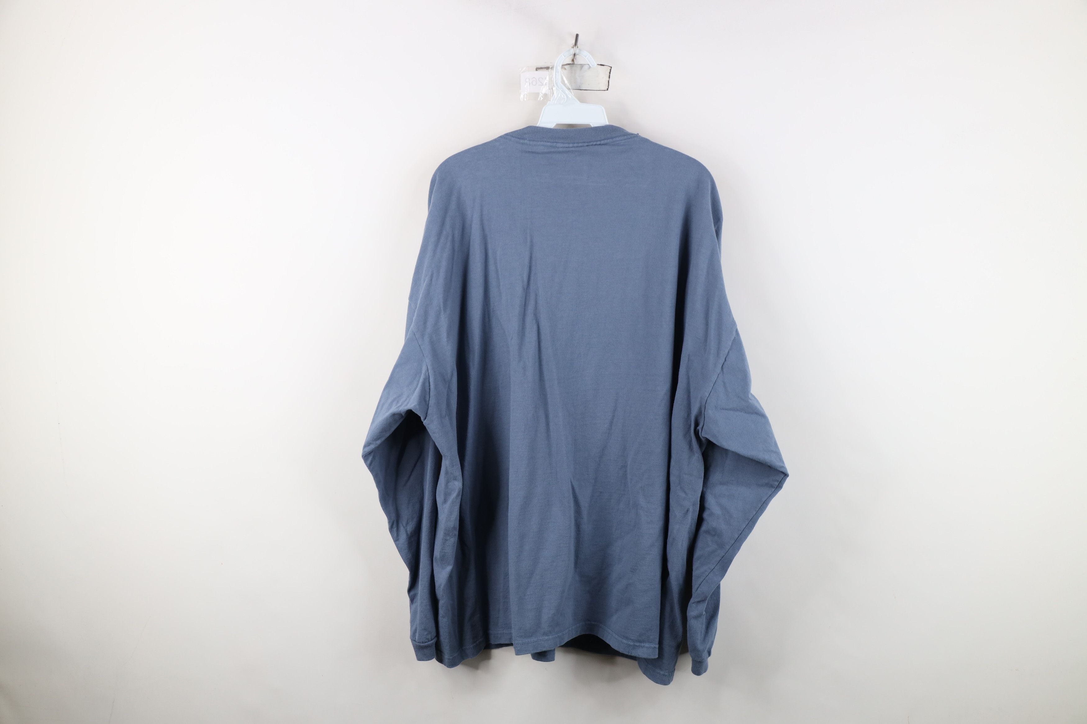 Vintage Vintage 90s Y2K Streetwear Long Sleeve T-Shirt Cotton Blue Size US XXL / EU 58 / 5 - 11 Thumbnail