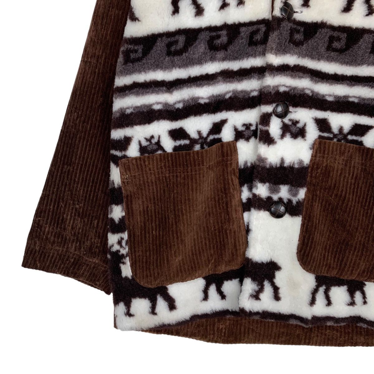 Japanese Brand AIDMA CLUB Fleece Printed Hybrid Corduroy Jacket #0456-C21 Size US M / EU 48-50 / 2 - 3 Thumbnail