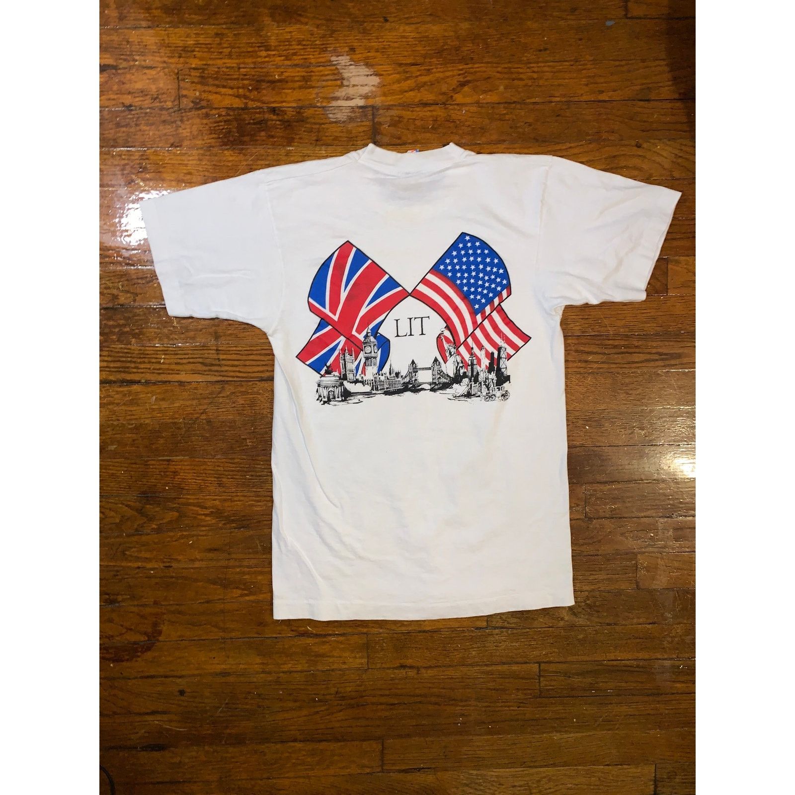 Fruit Of The Loom × Vintage LIT America Inc Tee 90s Wall Street Finance Single Stitch Size US M / EU 48-50 / 2 - 3 Thumbnail