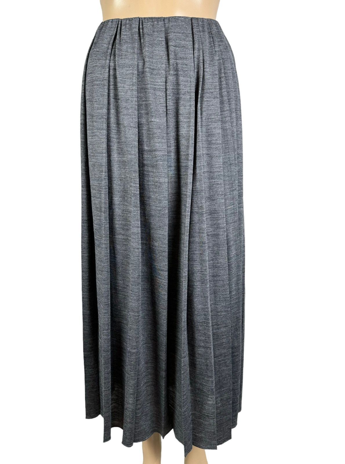 image of Fabiana Filippi Wool Pleated Maxi Skirt Size S in Grey, Women's