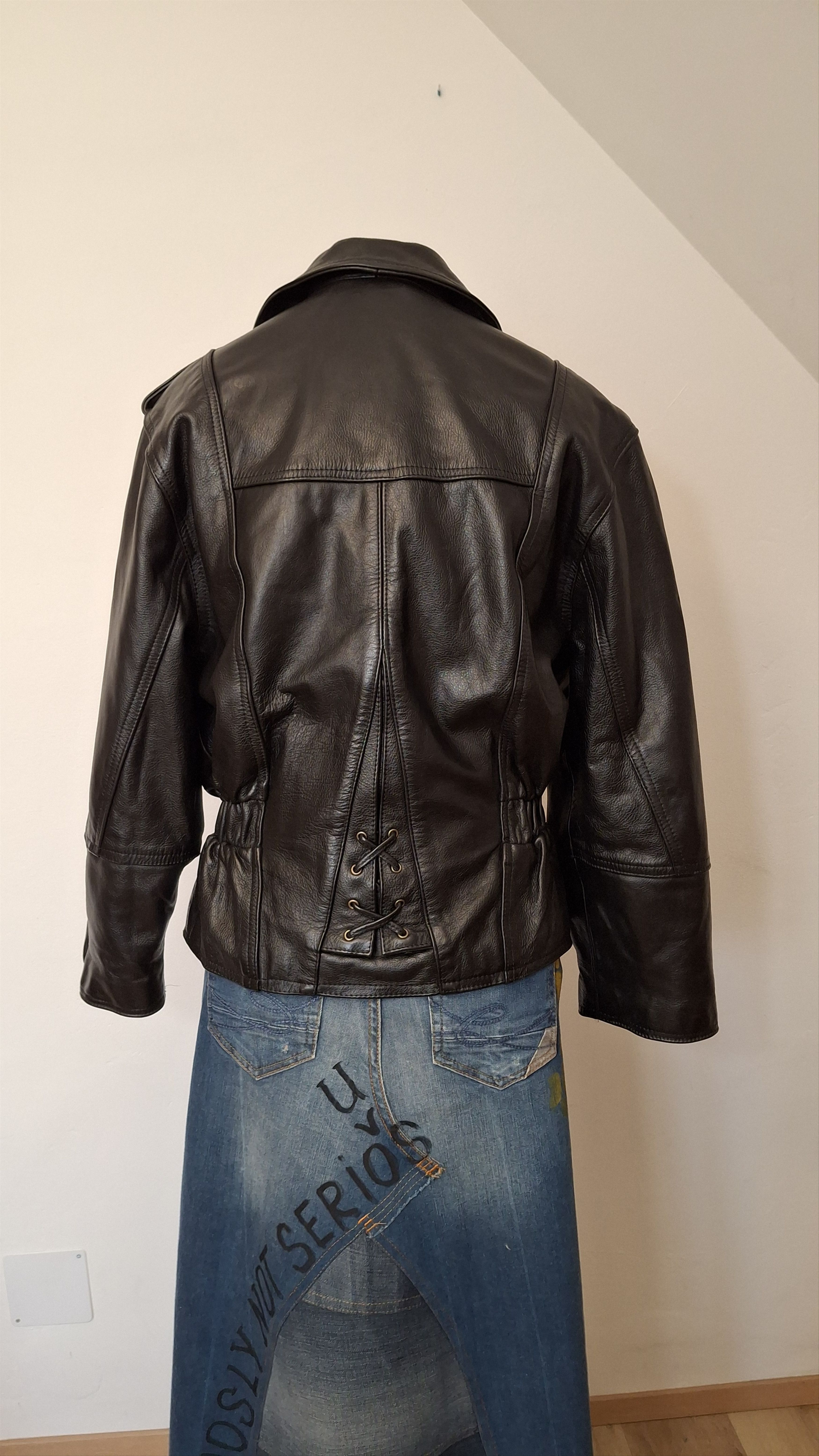 Vintage Vintage Black Leather Moto Jacket Size M / US 6-8 / IT 42-44 - 8 Thumbnail