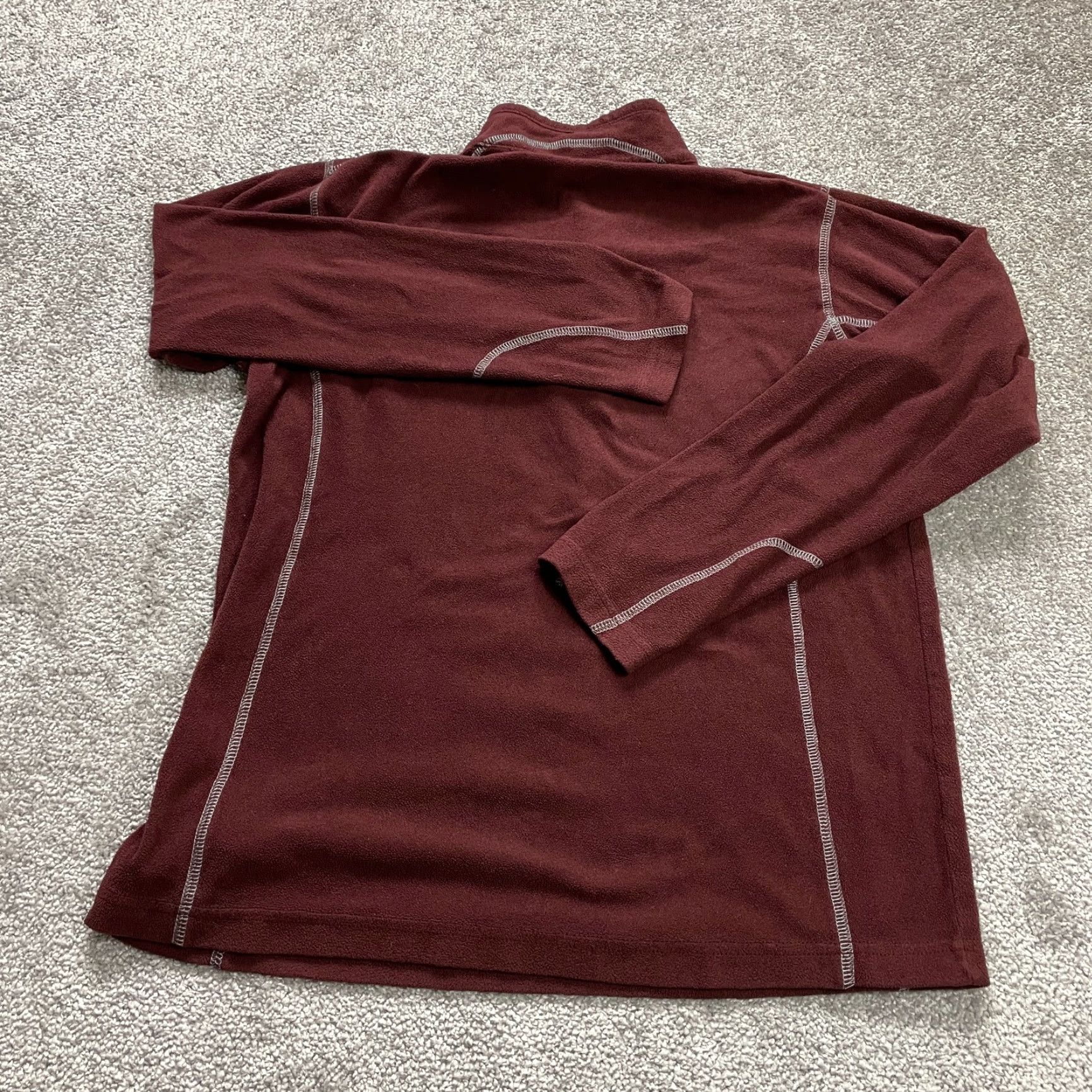 Vintage Columbia Sweatshirt Women Small Maroon Fleece 1/4 Zip High Neck Pullover Outdoor Size S / US 4 / IT 40 - 2 Thumbnail