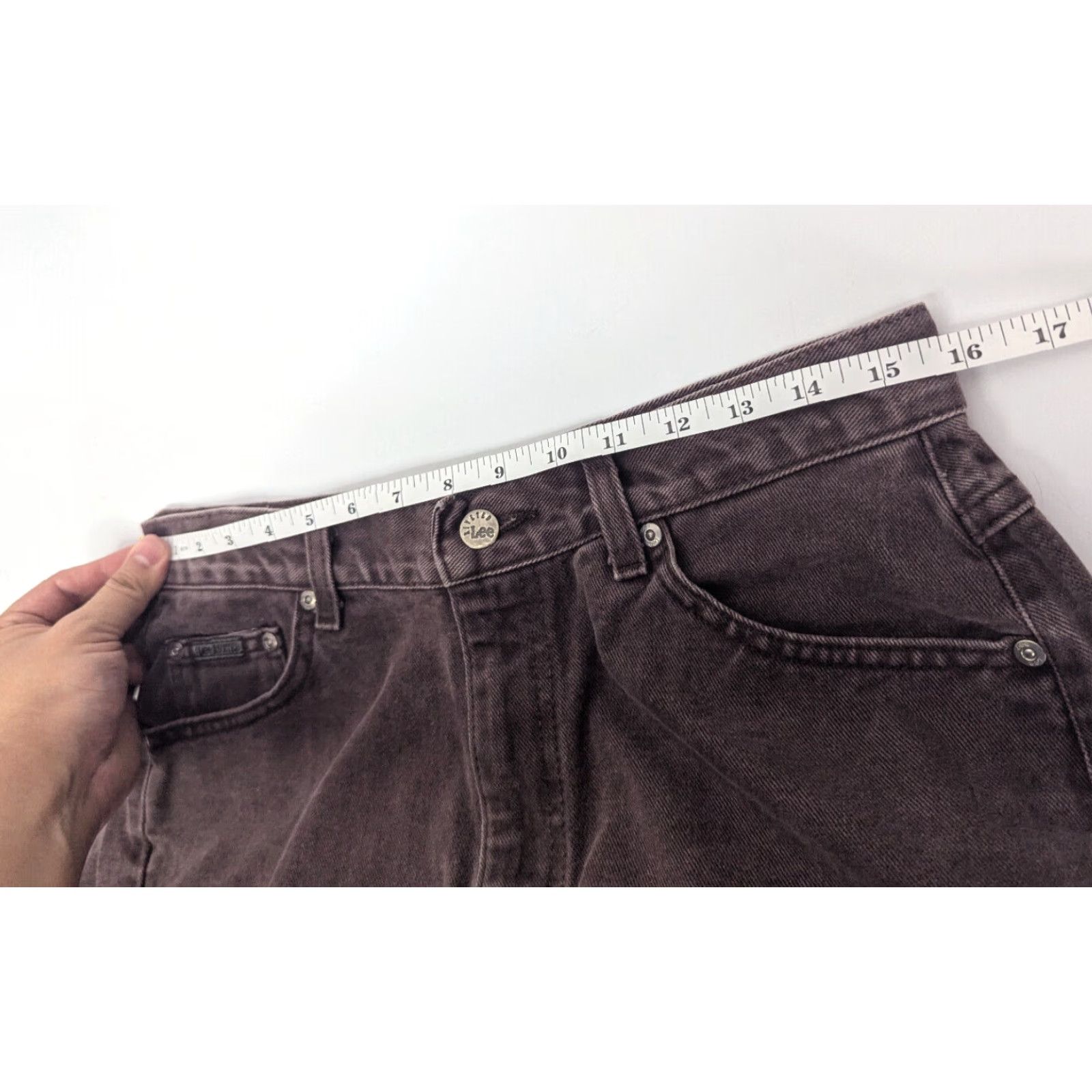 Lee VINTAGE Lee Riveted Brown Denim Mom Jeans Womens 14 Medium High Rise 100% Cotton 5-Pocket Style 90s Western Casual Shirt? Size 36" / US 14 / IT 50 - 7 Thumbnail